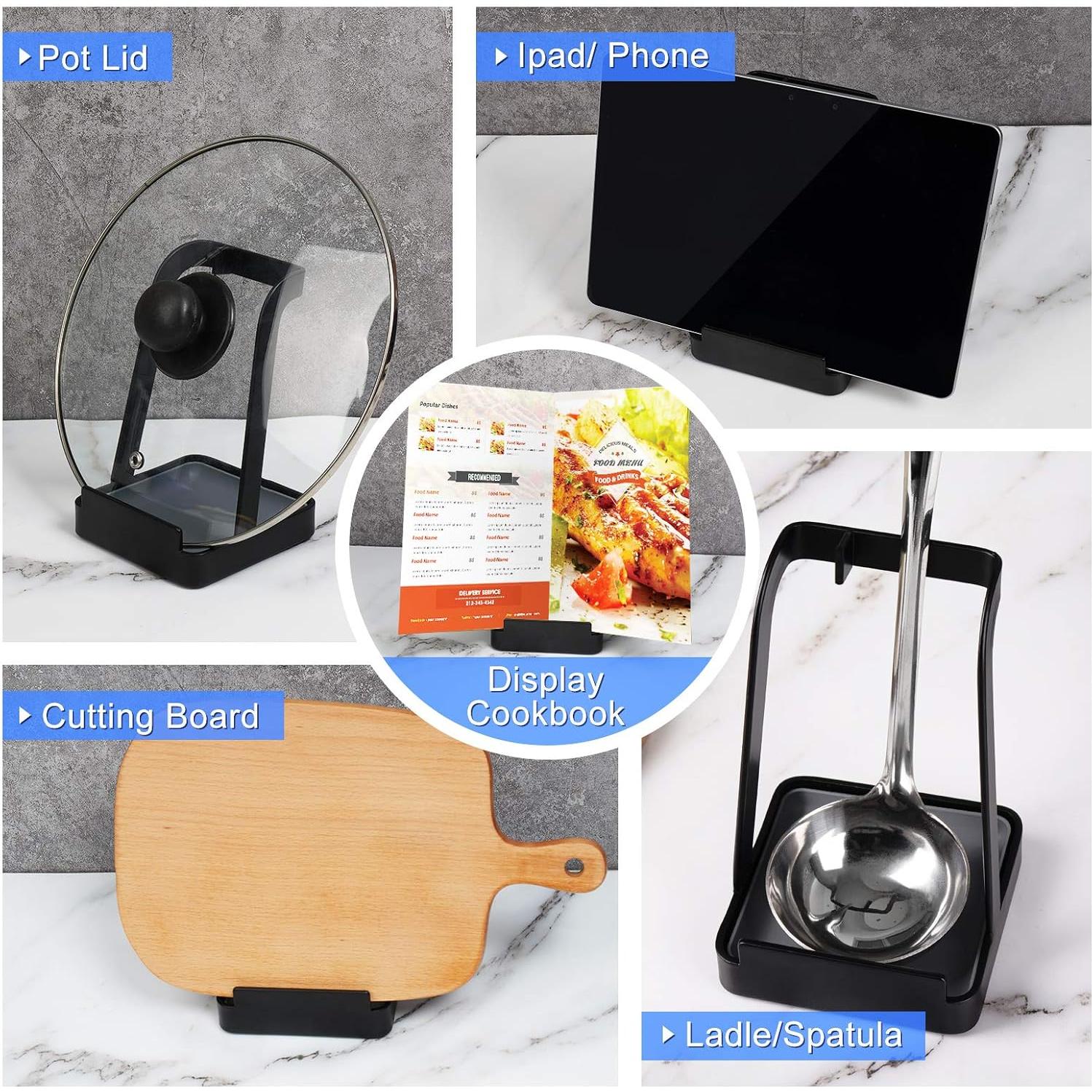 Soporte Multifuncional para Tapas de Olla NiHome - Negro