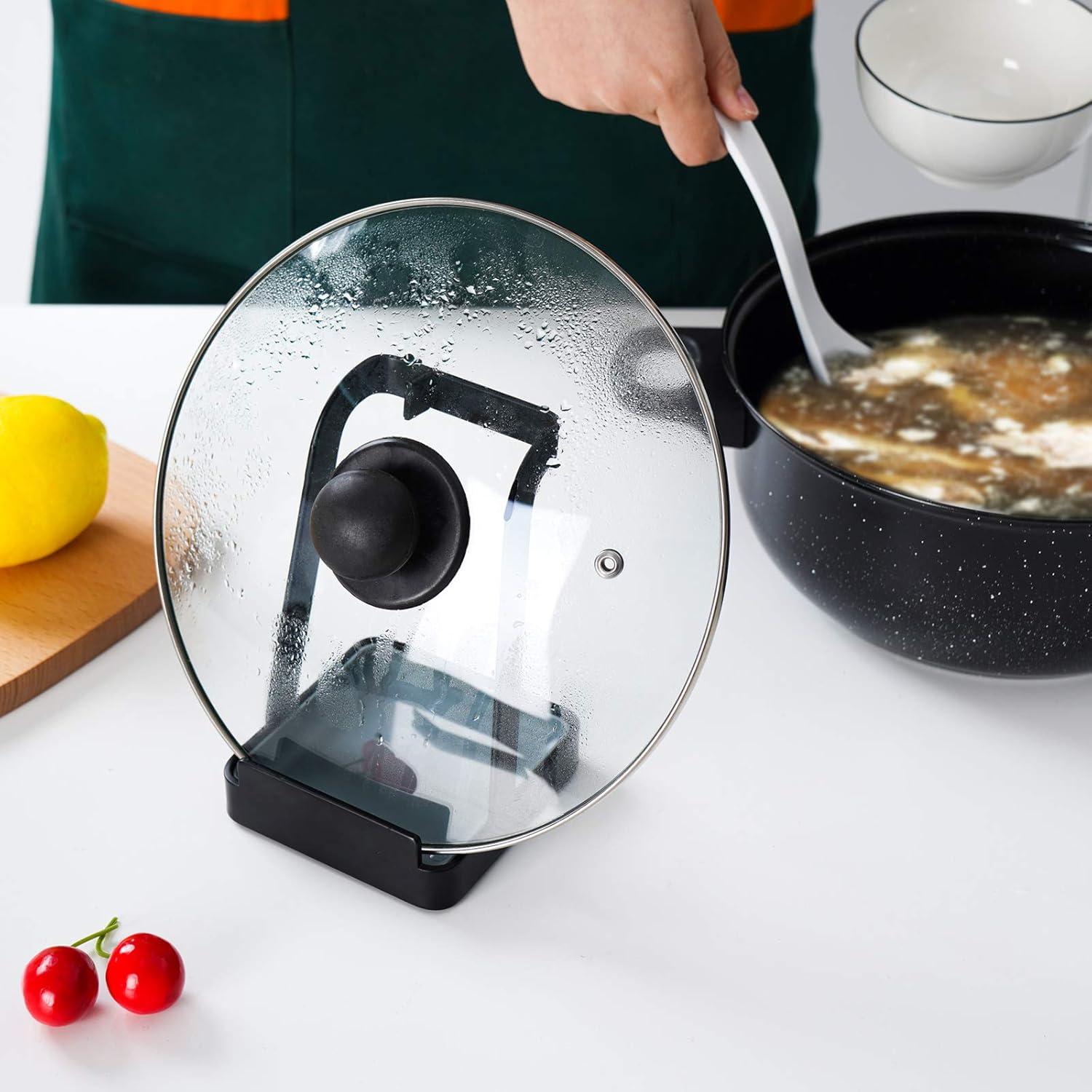 Soporte Multifuncional para Tapas de Olla NiHome - Negro