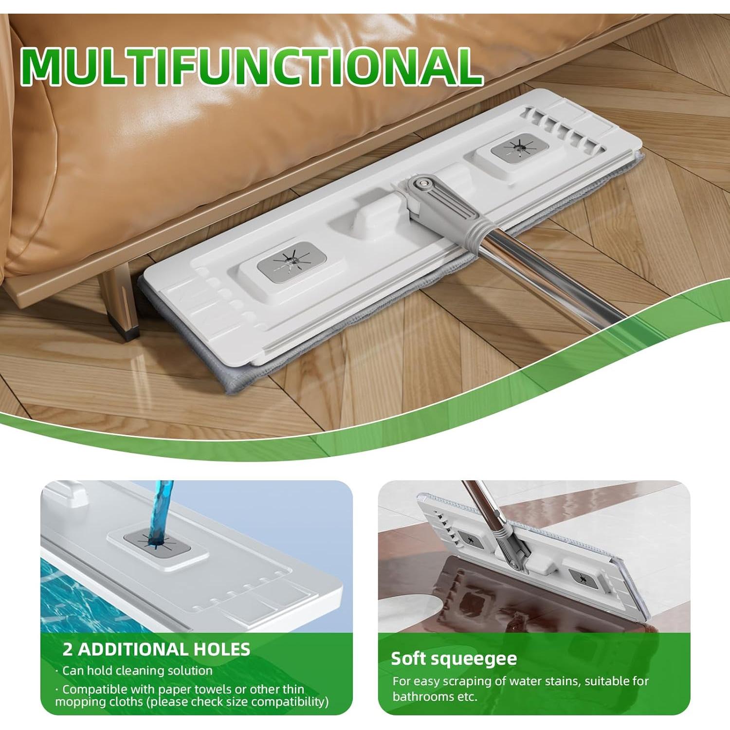 Juego de trapeador y cubo ZJSYJJ con 6 almohadillas reutilizables