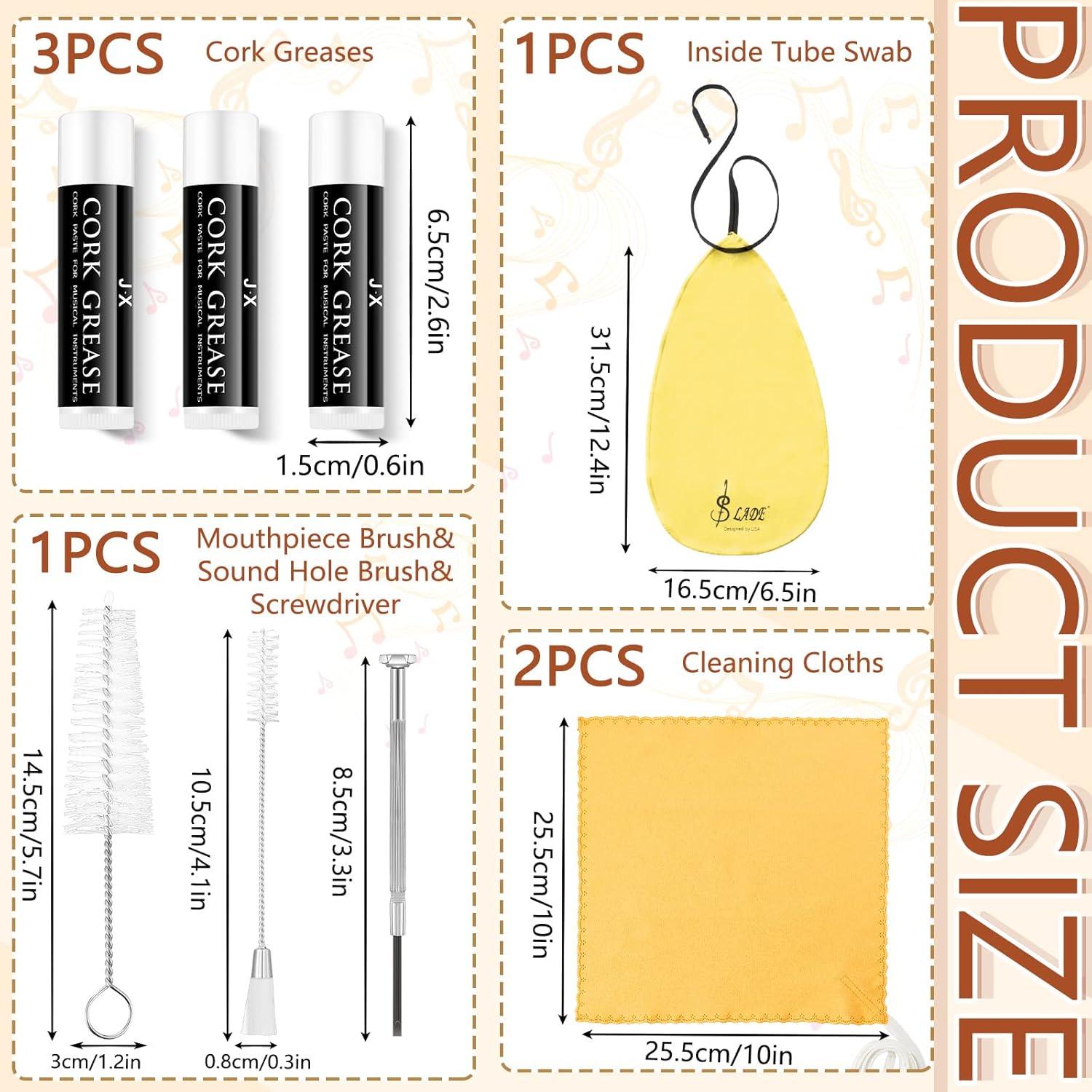 Kit de Limpieza para Clarinete Boao 23 Piezas Amarillo