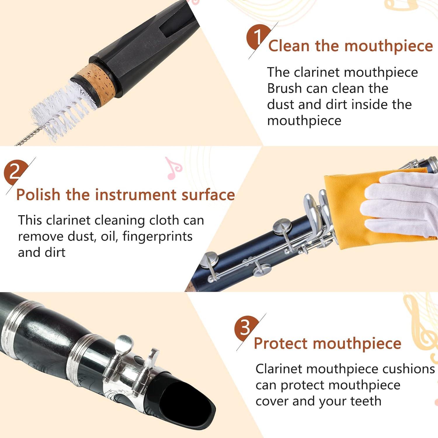 Kit de Limpieza para Clarinete Boao 23 Piezas Amarillo