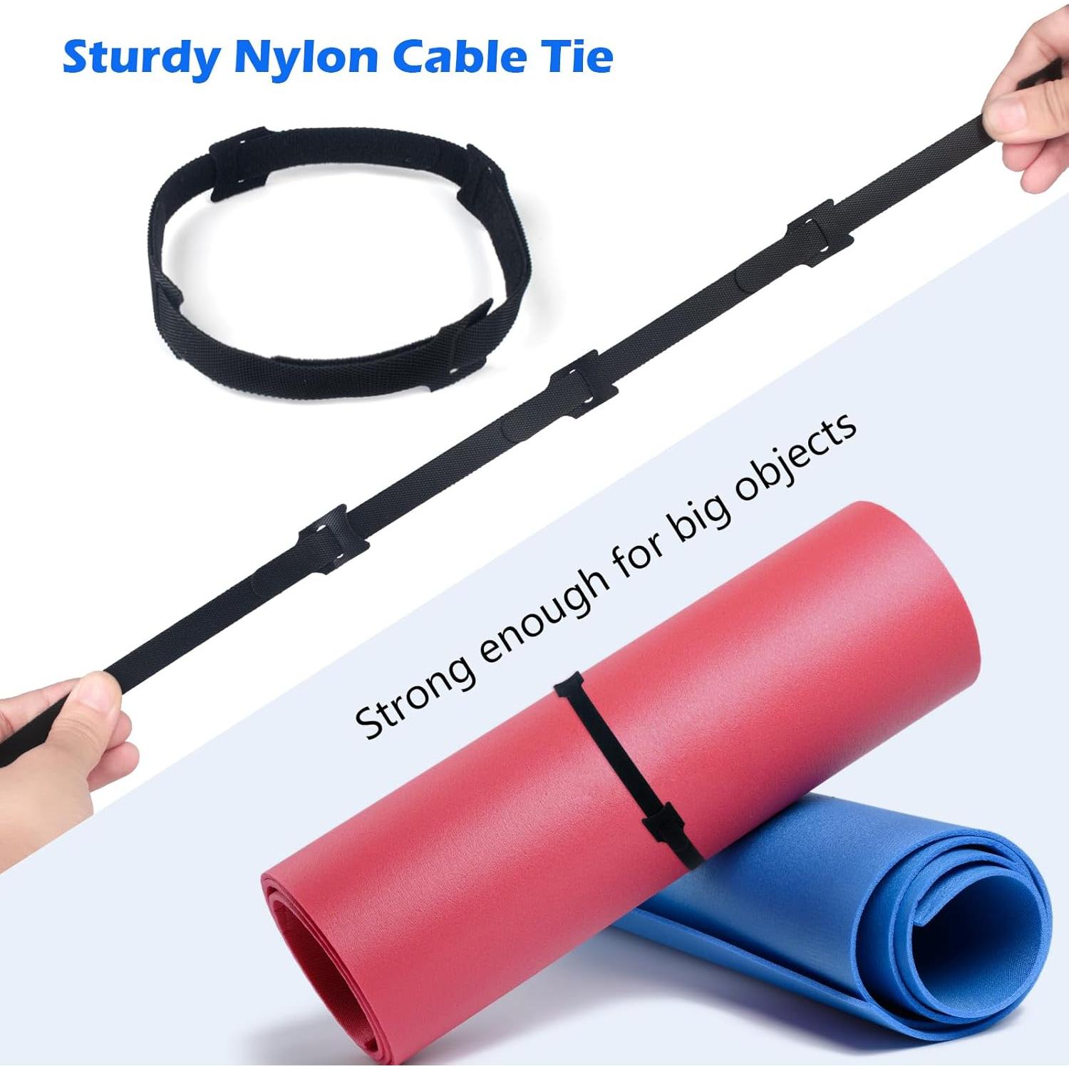 60 Bridas de Cable Reutilizables SUTOUG 15.24 cm Negras