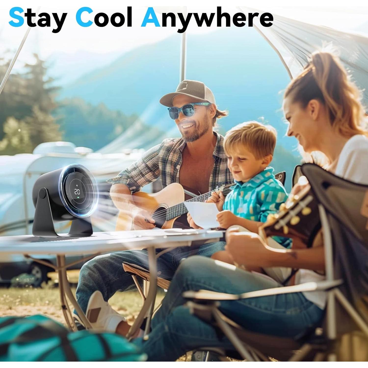 Ventilador de Mesa POOCCI AF02 Portátil USB Silencioso 100 Velocidades