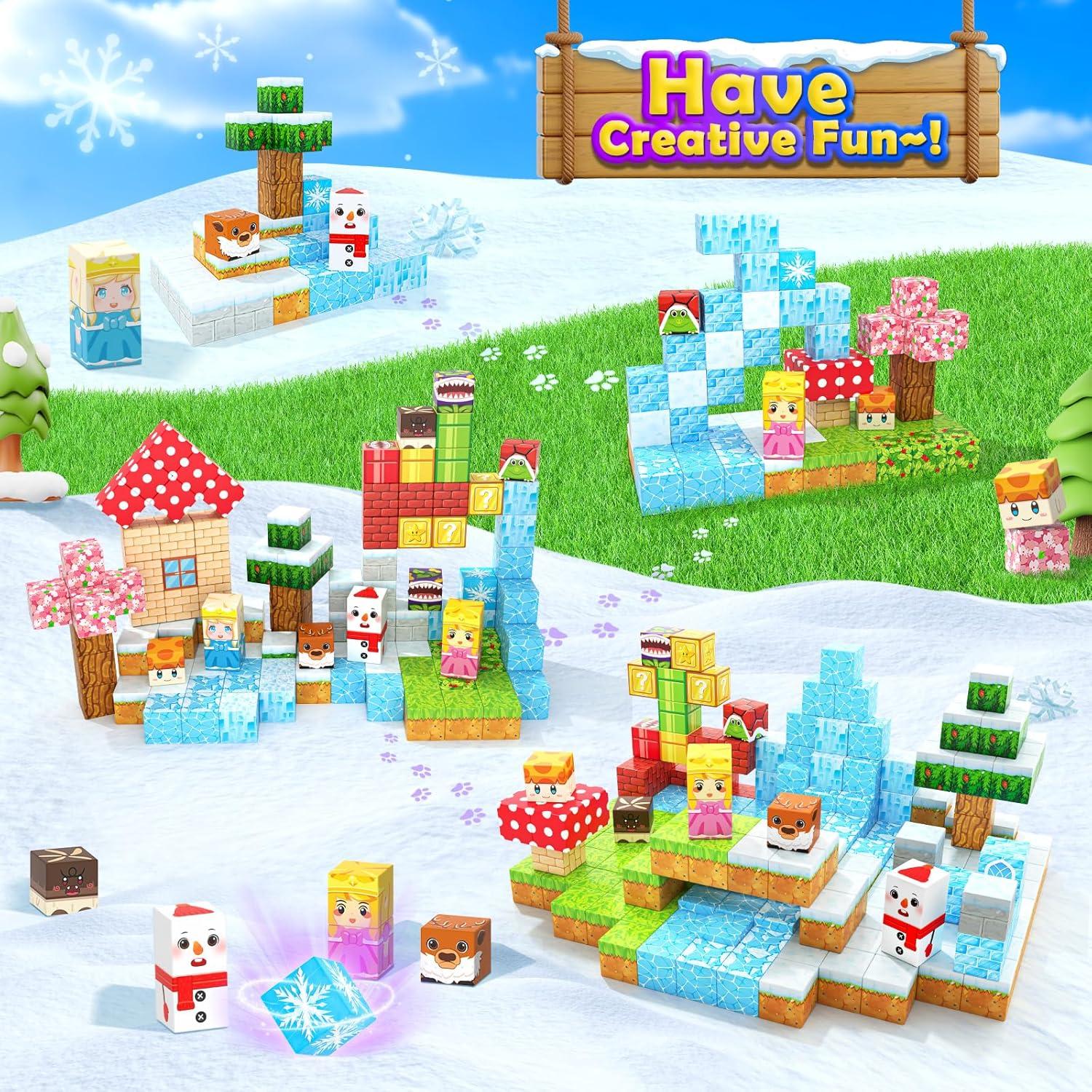 Set de Juguetes Magnéticos Coodoo 110 Piezas Congeladas