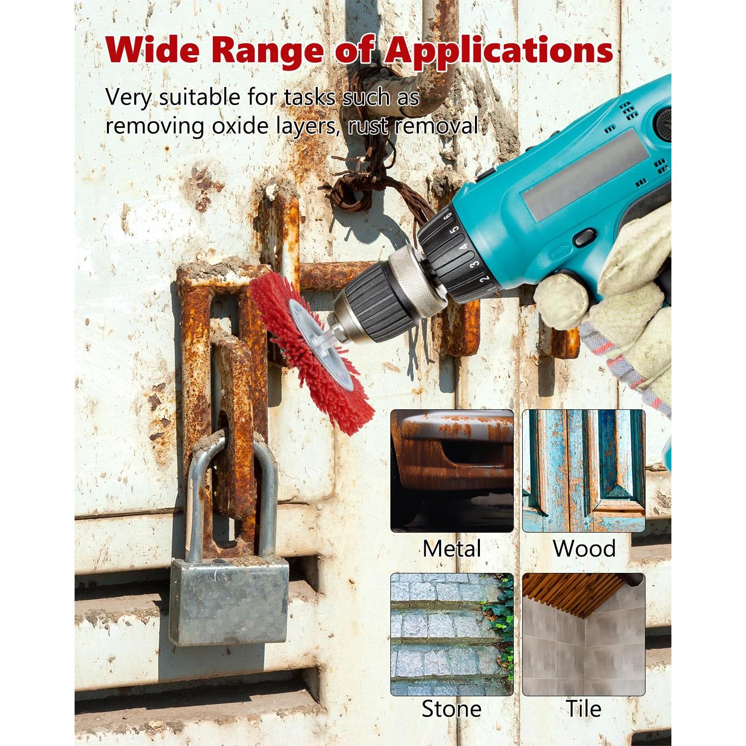 Juego de Cepillos Abrasivos de Nylon AOKLIT - 9 Paquetes, 80-240 Grano