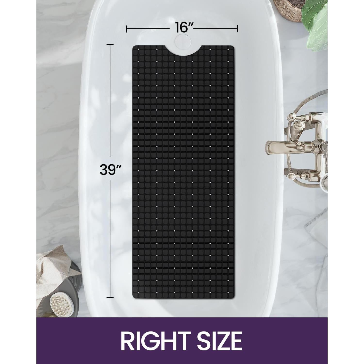 Alfombrilla de Bañera Antideslizante DEXI 99x41 cm Negra