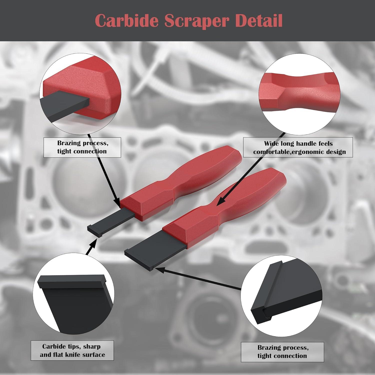 Raspador de Junta de Carburo OUXIO 2 Piezas 3.18 cm y 1.59 cm
