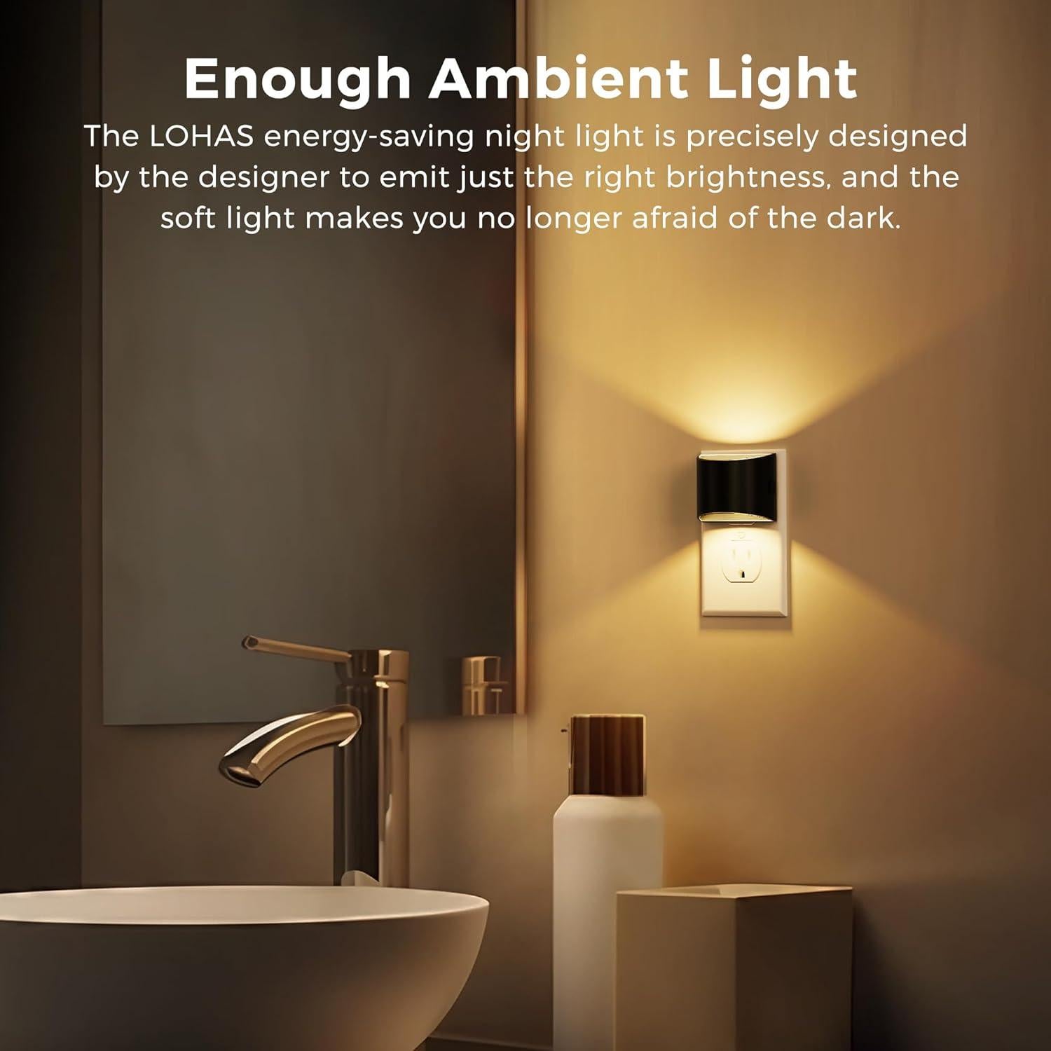 Luces Nocturnas Enchufables L LOHAS LED 1W 3CCT Negro - 2 Piezas