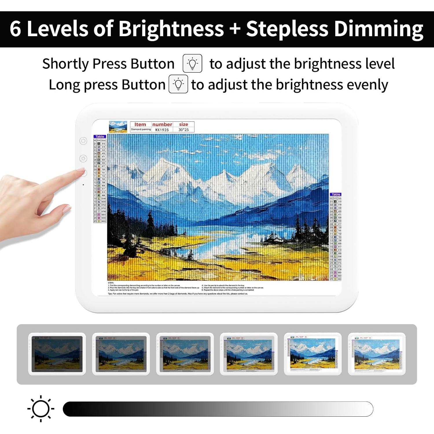 Mesa de Luz A3 TOHETO Inalámbrica LED 3500mAh Blanca