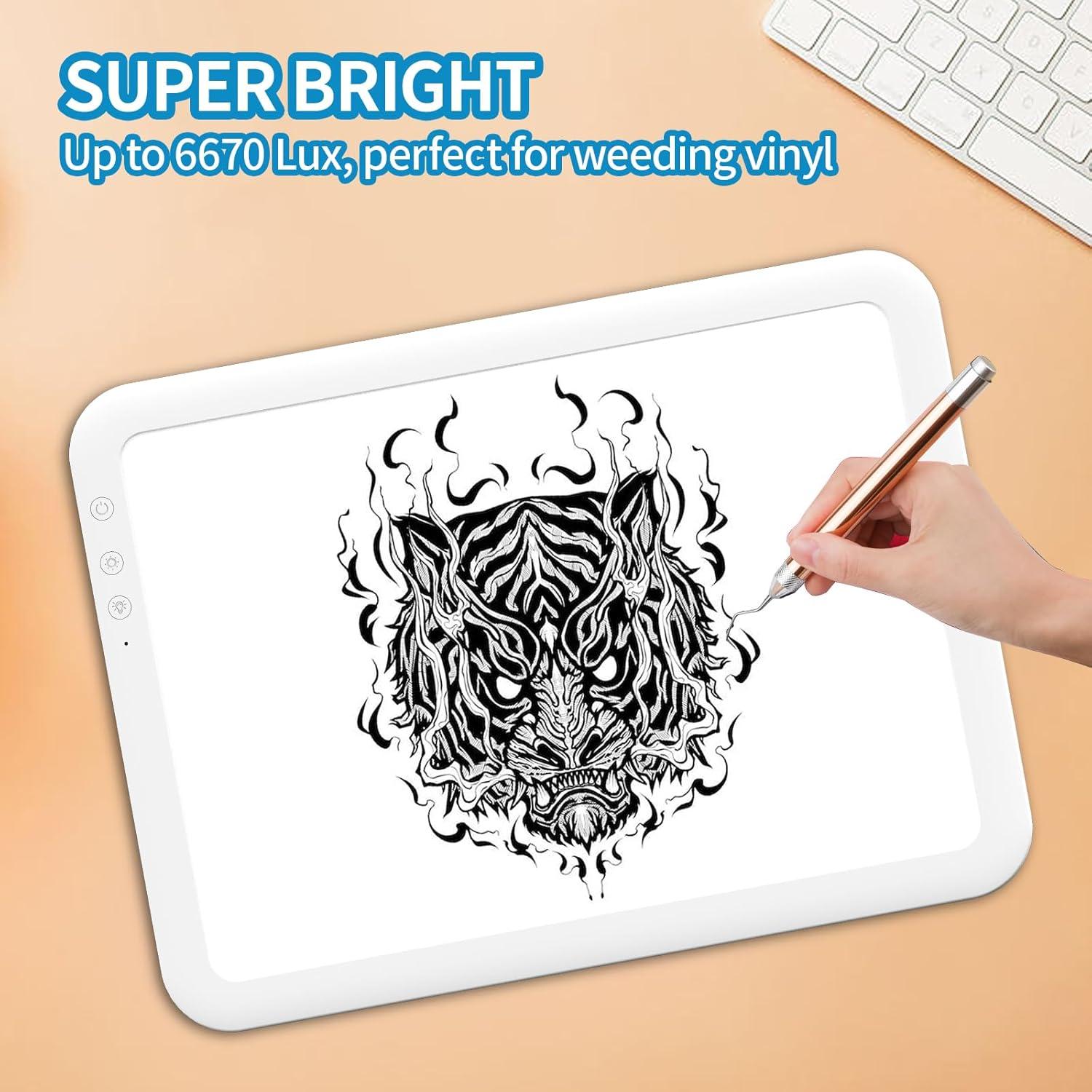 Mesa de Luz A3 TOHETO Inalámbrica LED 3500mAh Blanca