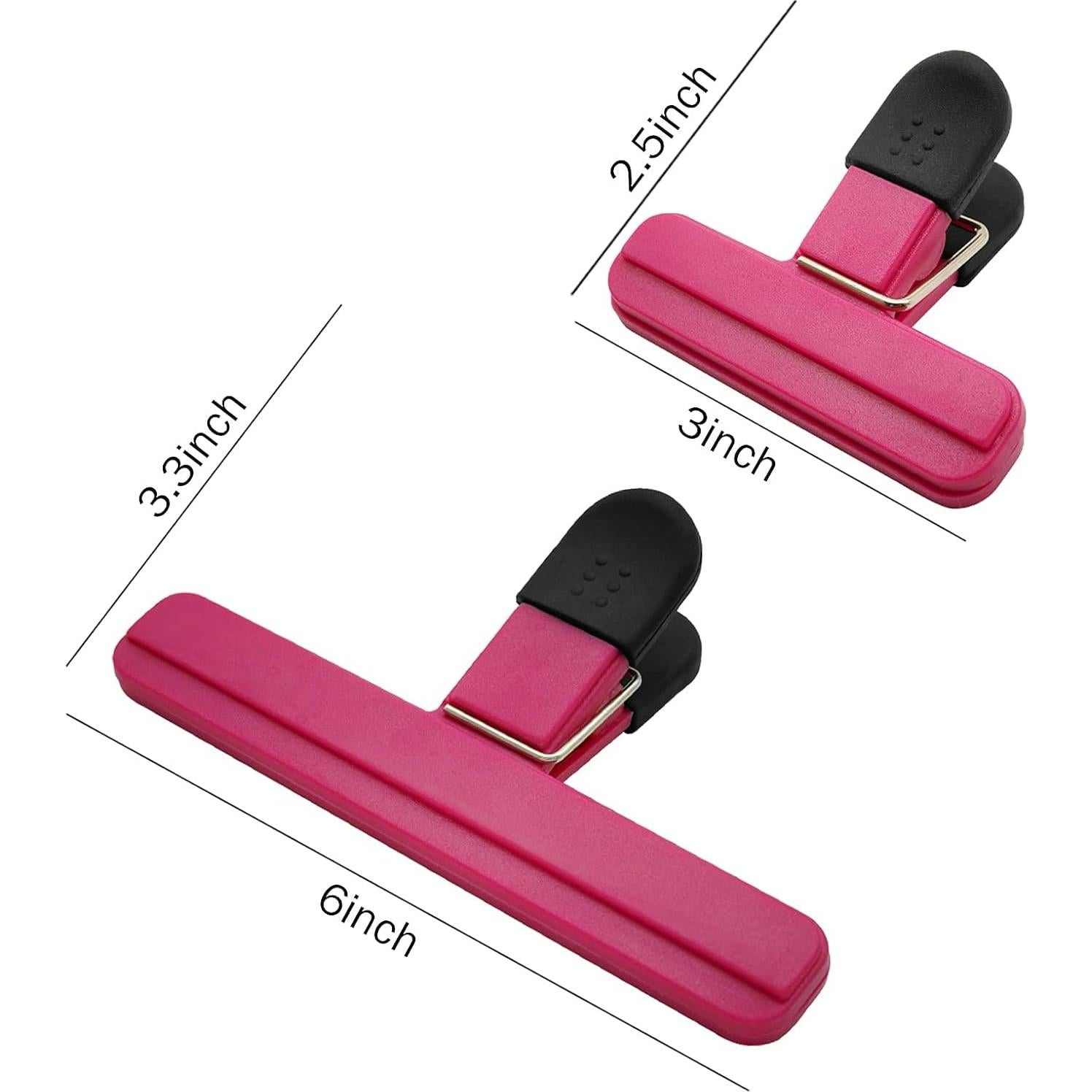 Chip Bag Clips 9pcs Air Tight, Heavy Duty, Sturdy Plastic Clips for Food Storage Assorted Sizes Food Bag Clips for Kitchen Snacks