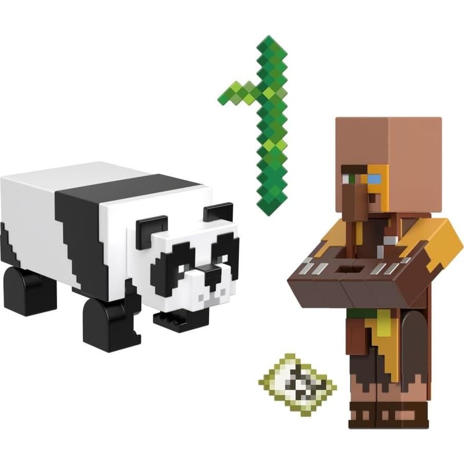 Figura de acción Minecraft Cartógrafo y Panda Mattel 8.26 cm