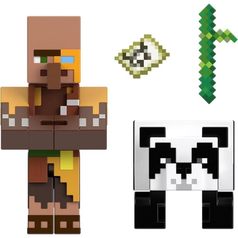 Figura de acción Minecraft Cartógrafo y Panda Mattel 8.26 cm