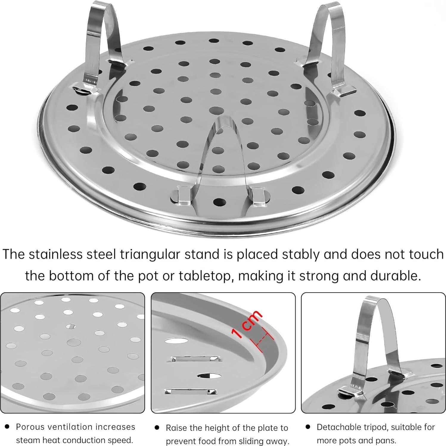 Rejilla de Vapor Acero Inoxidable Nufiwra 21.6 cm - 2 Piezas