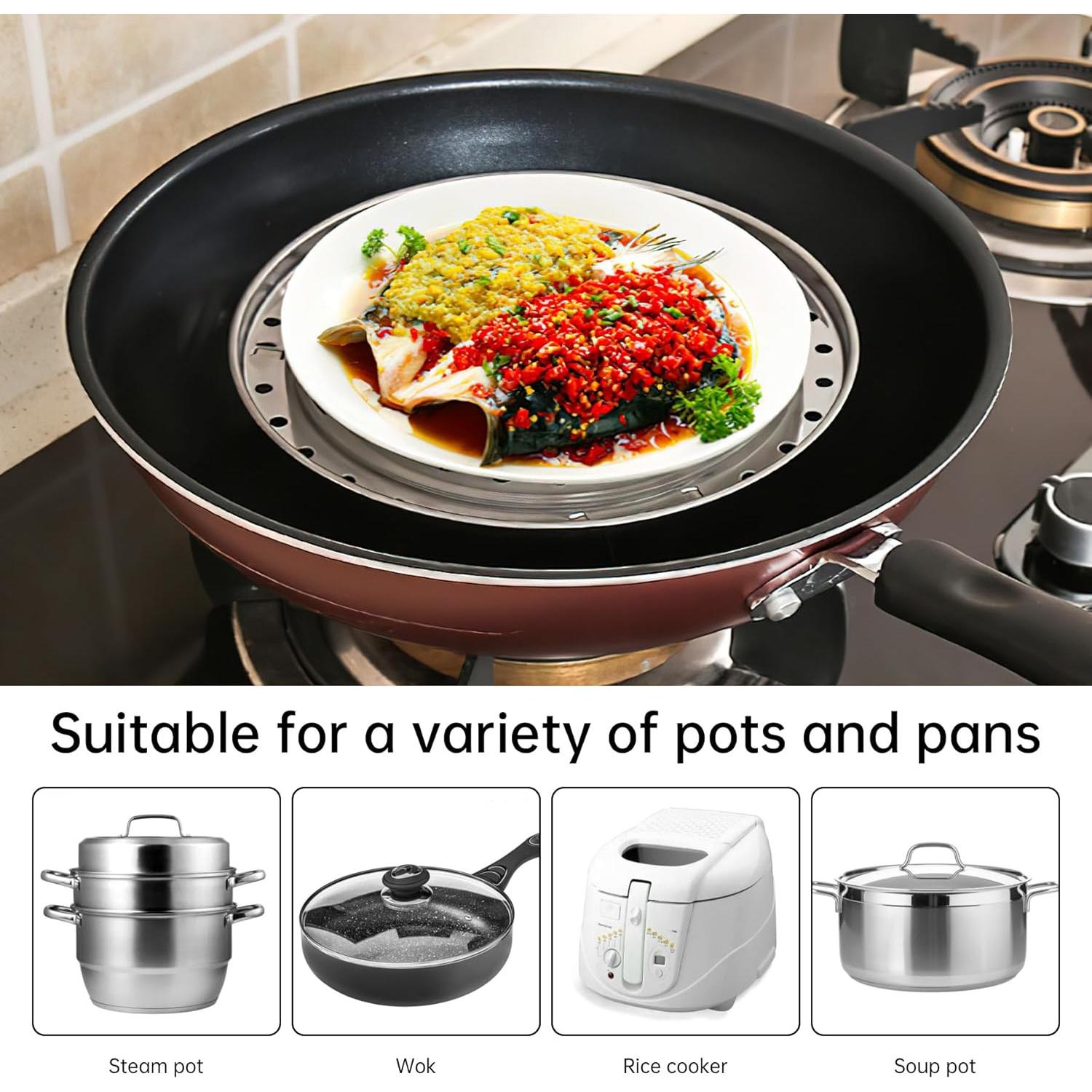 Rejilla de Vapor Acero Inoxidable Nufiwra 21.6 cm - 2 Piezas