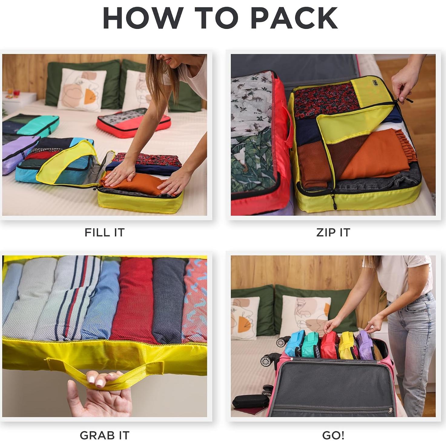 Cubos de Empaque Grandes Dot&Dot 10pc - Organizadores de Maleta