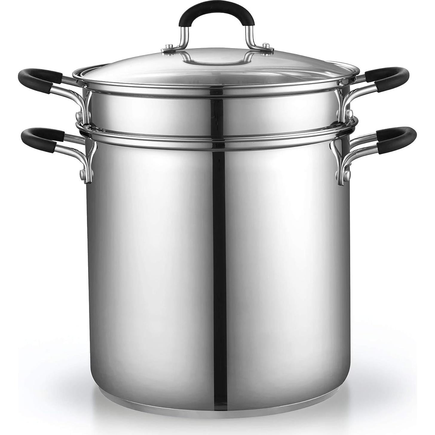 Olla de Pasta Cook N Home 12 Cuartos Acero Inoxidable 4 Piezas