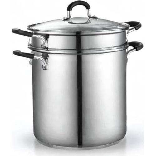 Olla de Pasta Cook N Home 12 Cuartos Acero Inoxidable 4 Piezas