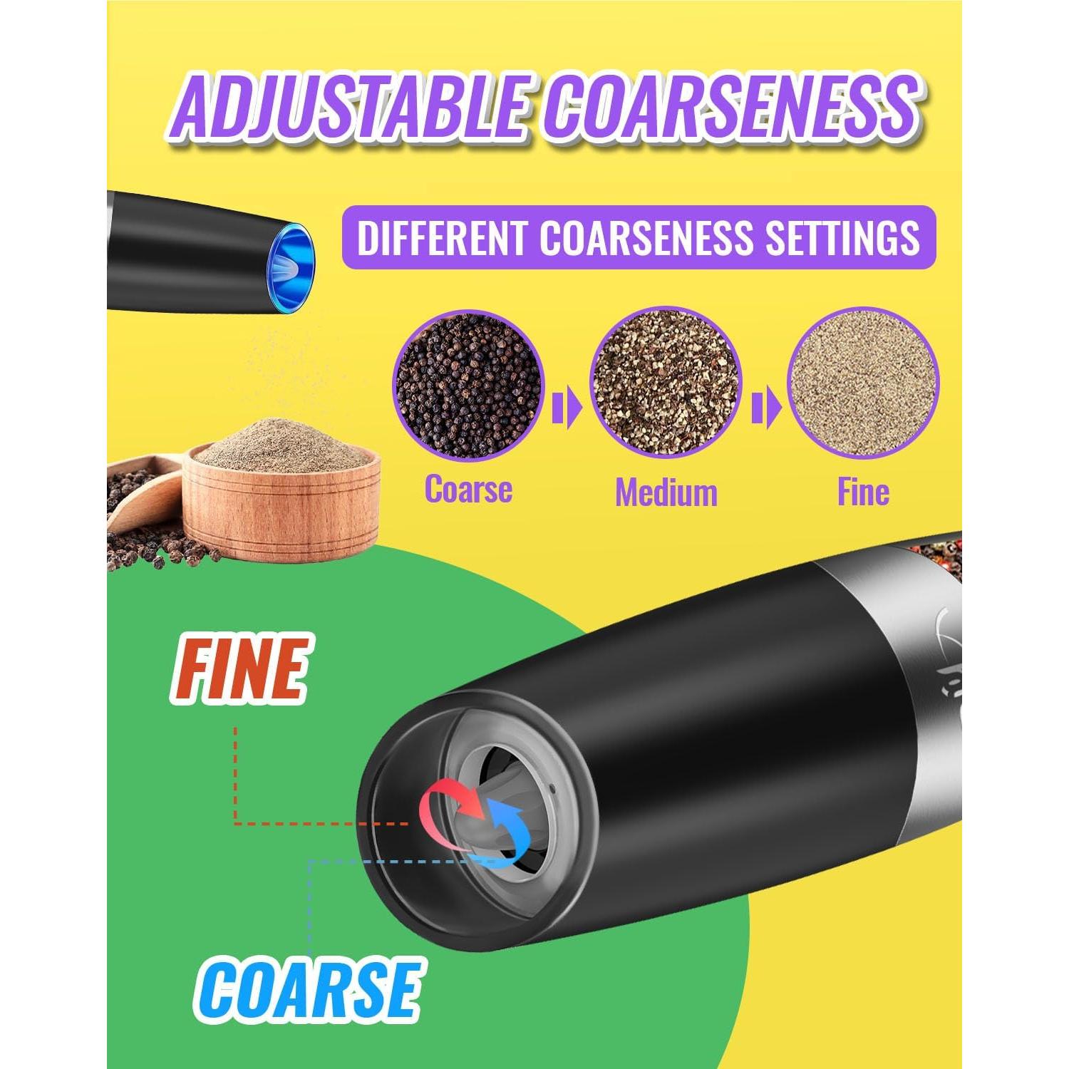 Molinillos Eléctricos de Sal y Pimienta Rongyuxuan Automáticos