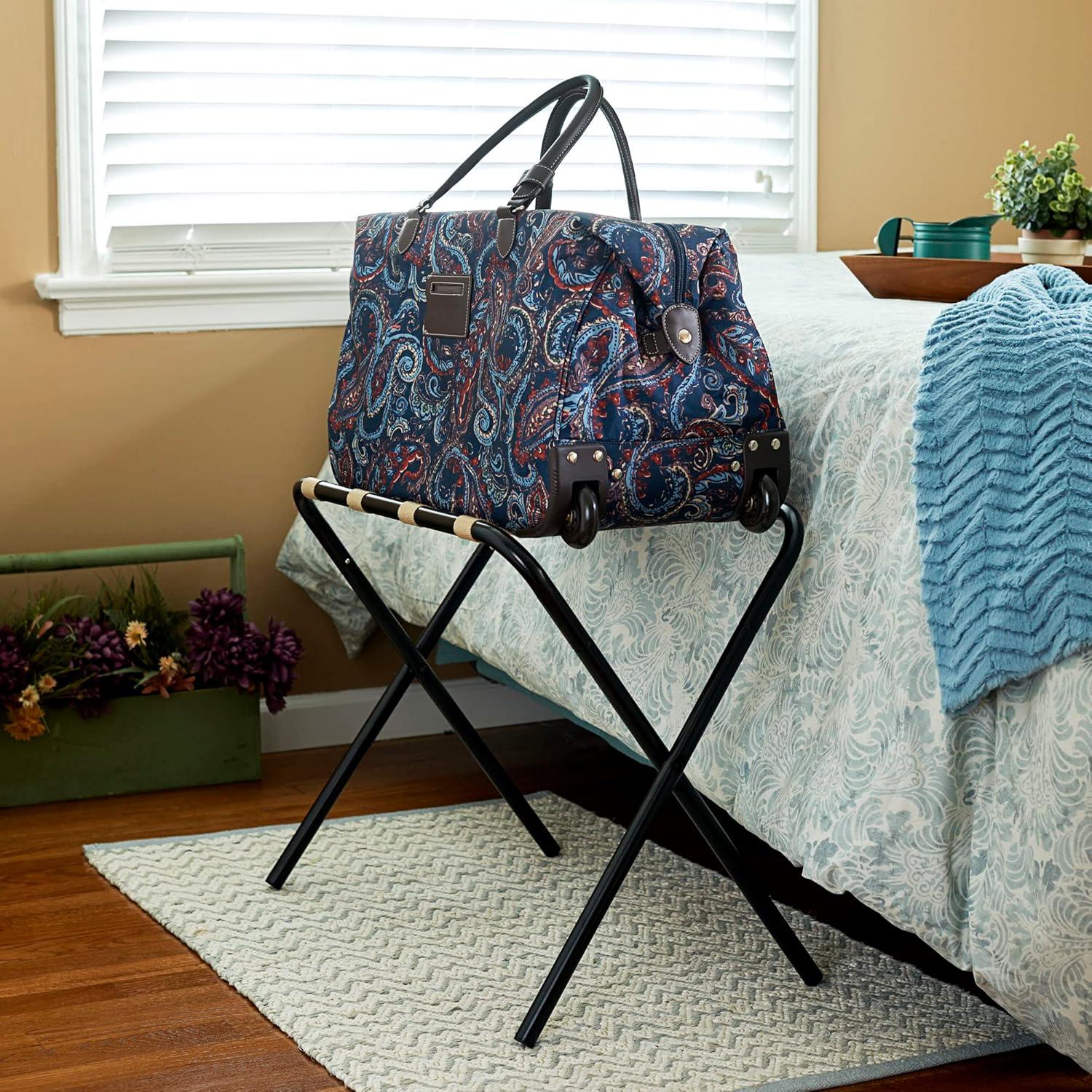 Soporte de Equipaje Plegable Esenciales para el Hogar 2126-1 Negro