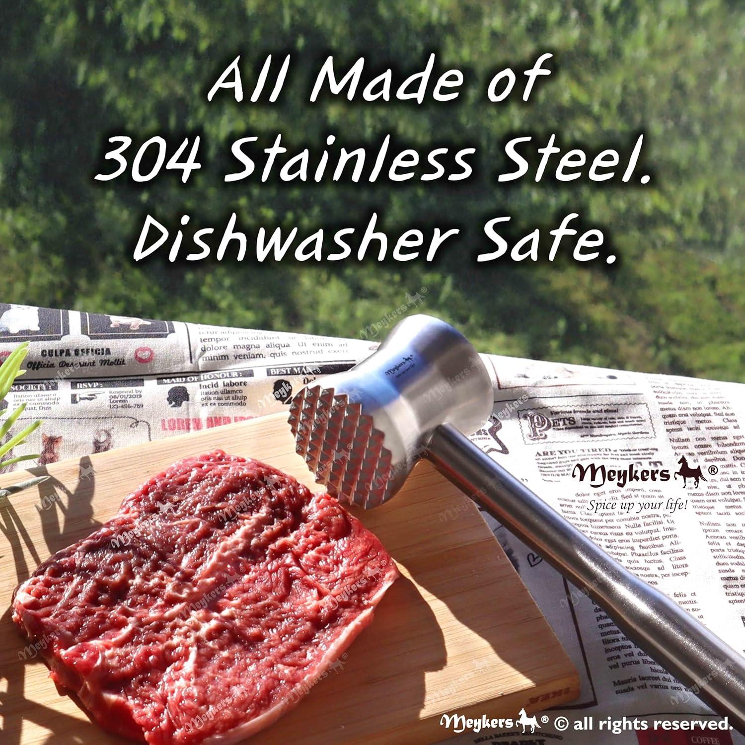 Ablandador de Carne Meykers Acero Inoxidable 304 Apto Lavavajillas