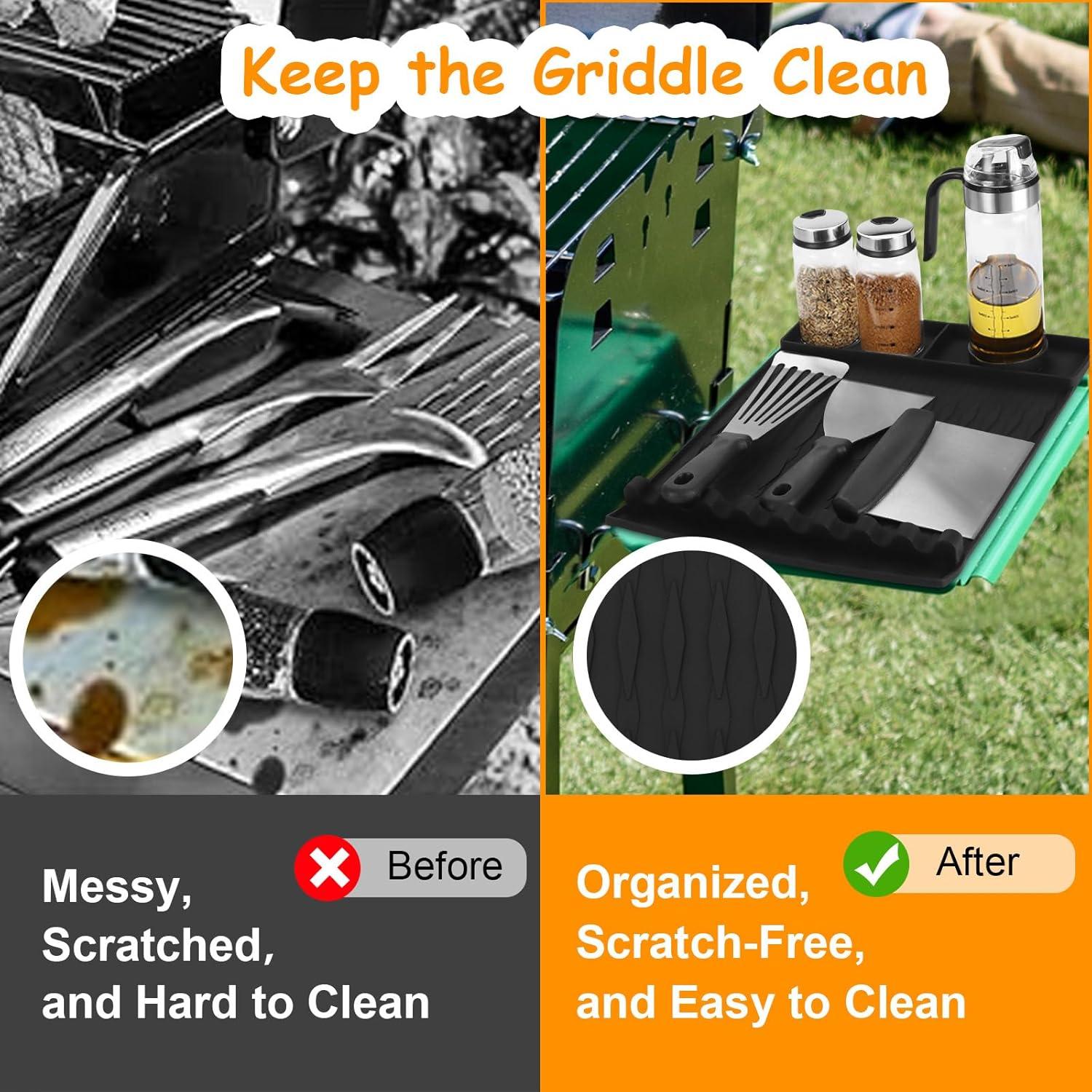 Alfombrilla de Silicona para Parrilla Qinthory 39.9x29.2 cm Negra