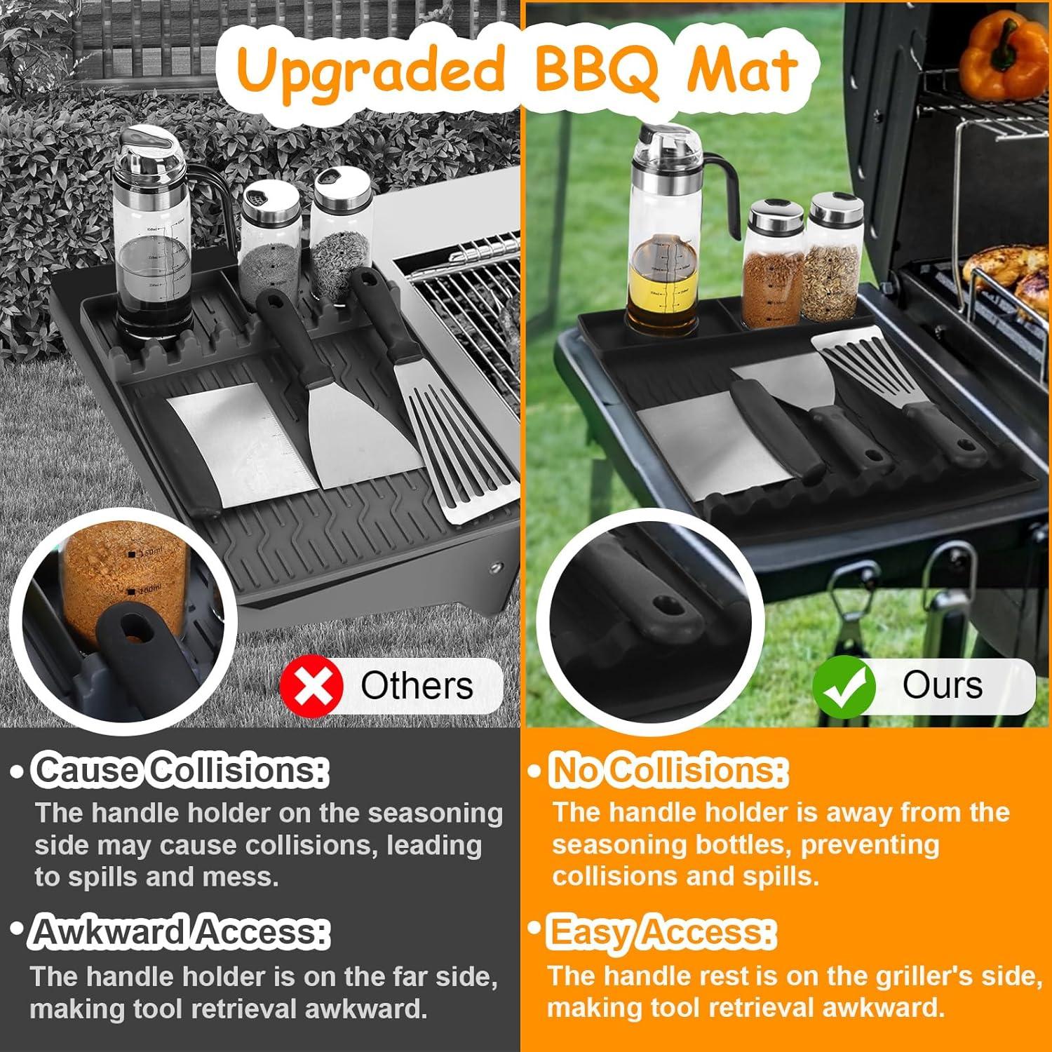 Alfombrilla de Silicona para Parrilla Qinthory 39.9x29.2 cm Negra