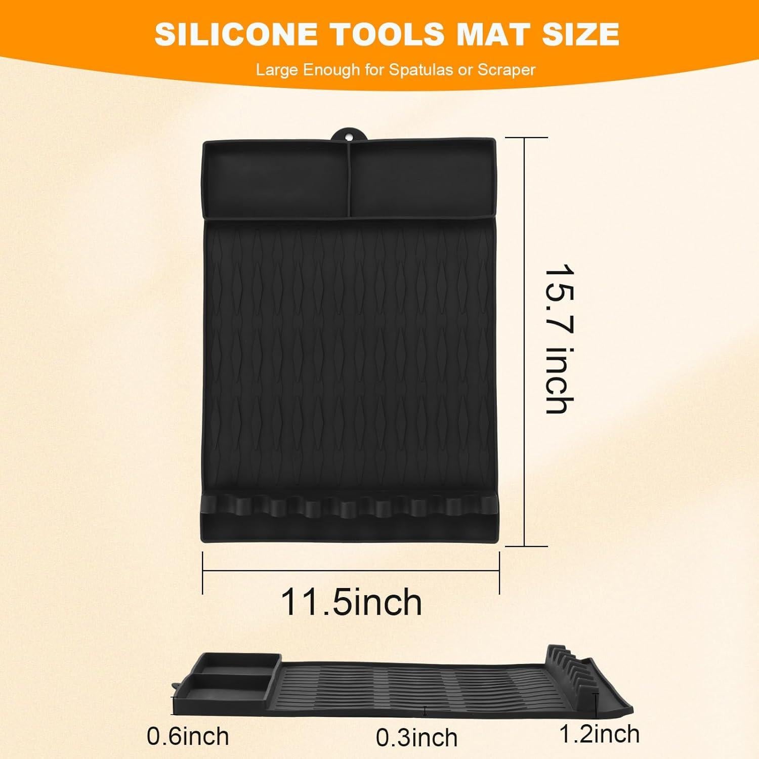 Alfombrilla de Silicona para Parrilla Qinthory 39.9x29.2 cm Negra