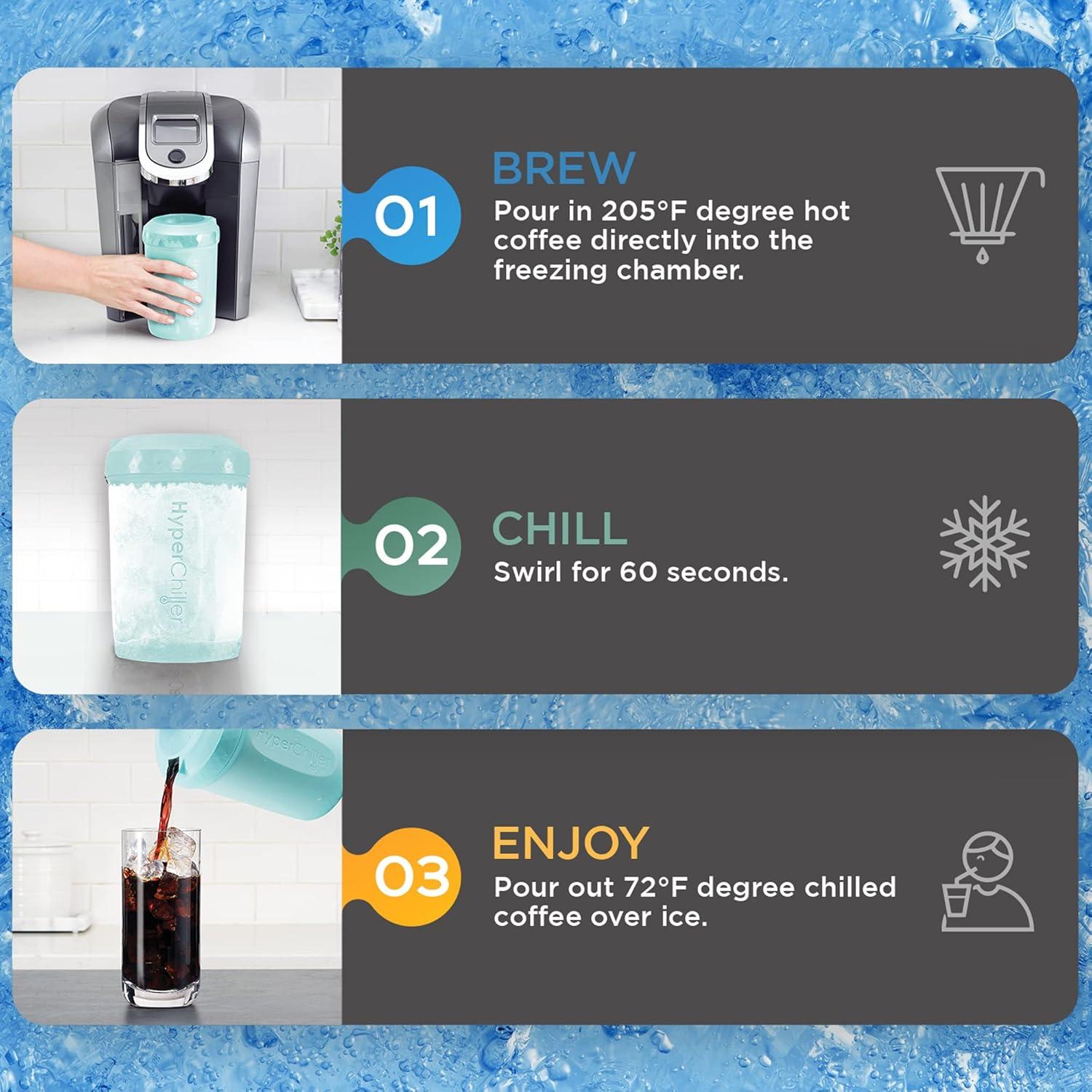 HyperChiller HC2AS Enfriador de Café 370 ml Aqua Sky