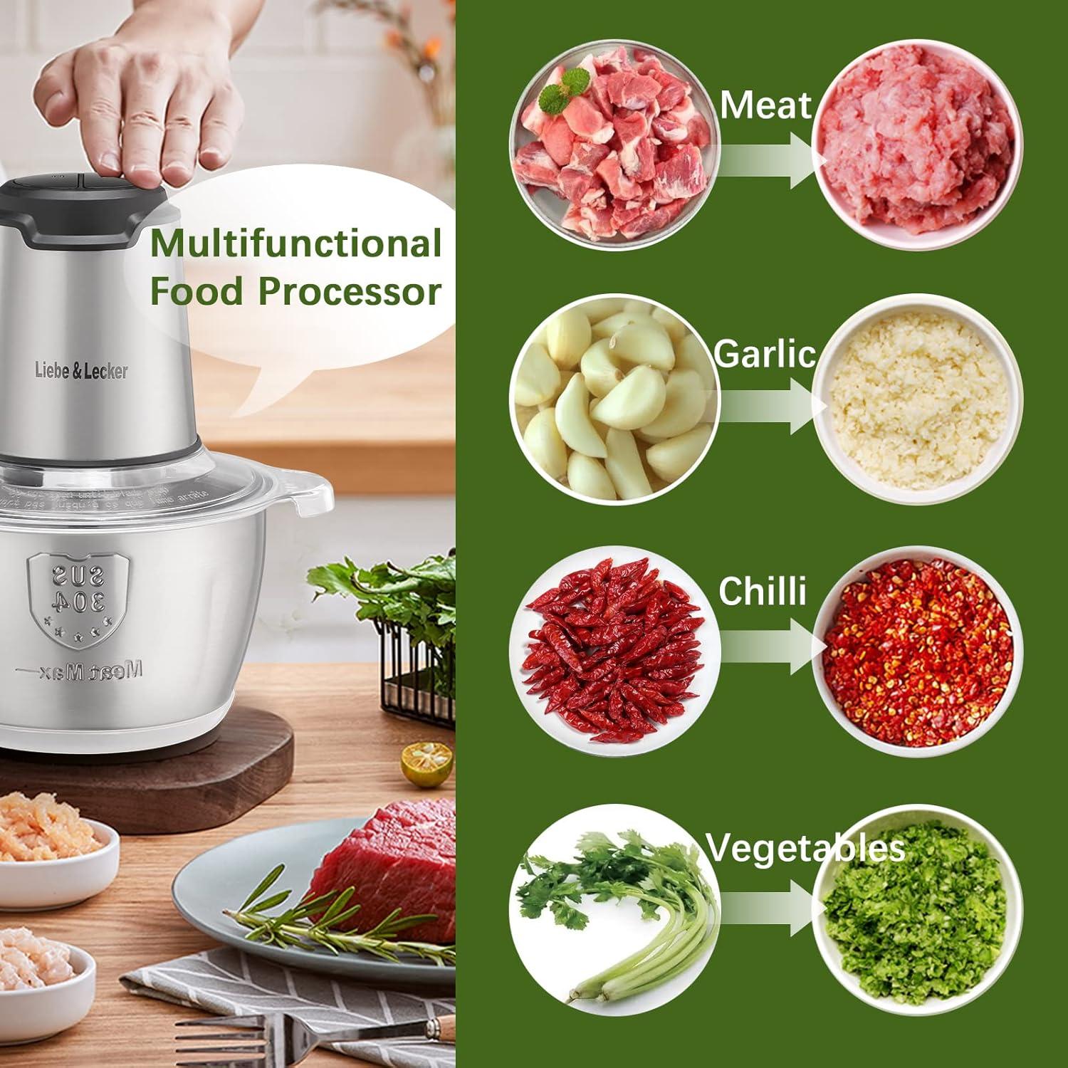 Procesador de Alimentos Liebe&Lecker 8 Tazas 350W 2 Velocidades