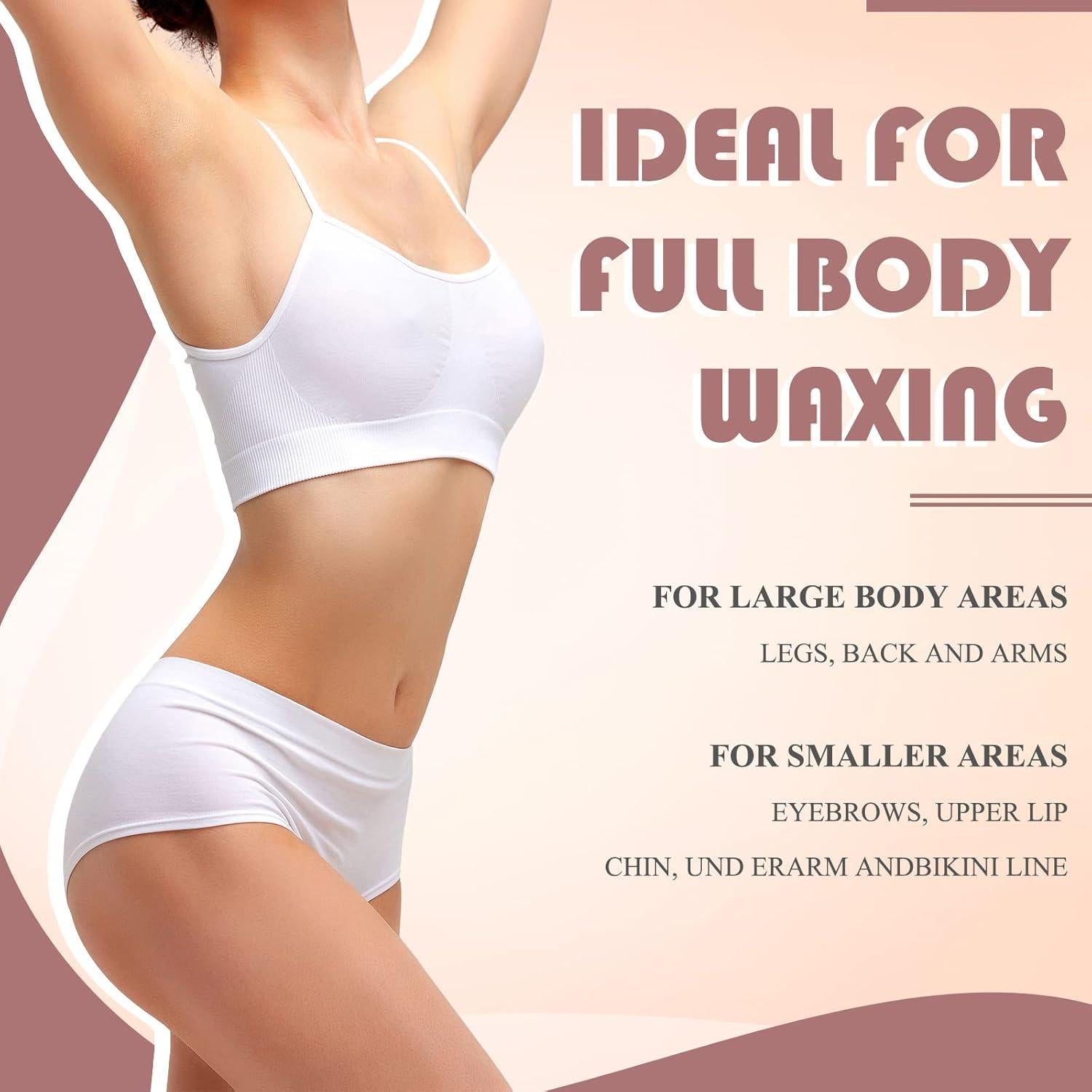 1000 Tiras de Cera No Tejidas Rosa Thenshop 10 x 3.8 cm