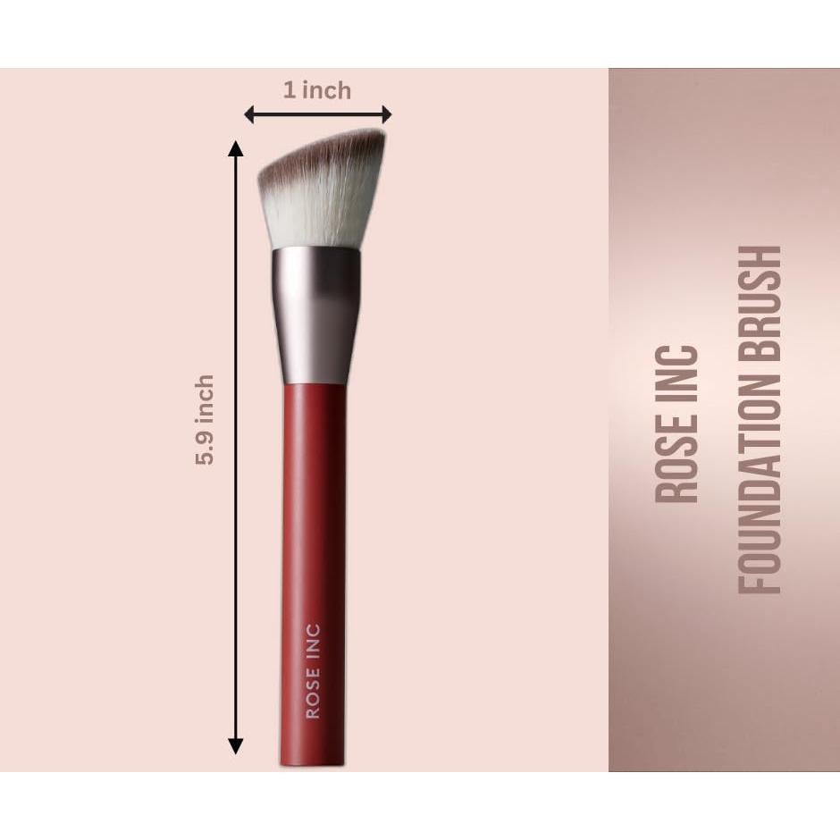 Brocha de Base Angulada Vegana Rose Inc - N° 3 para Maquillaje