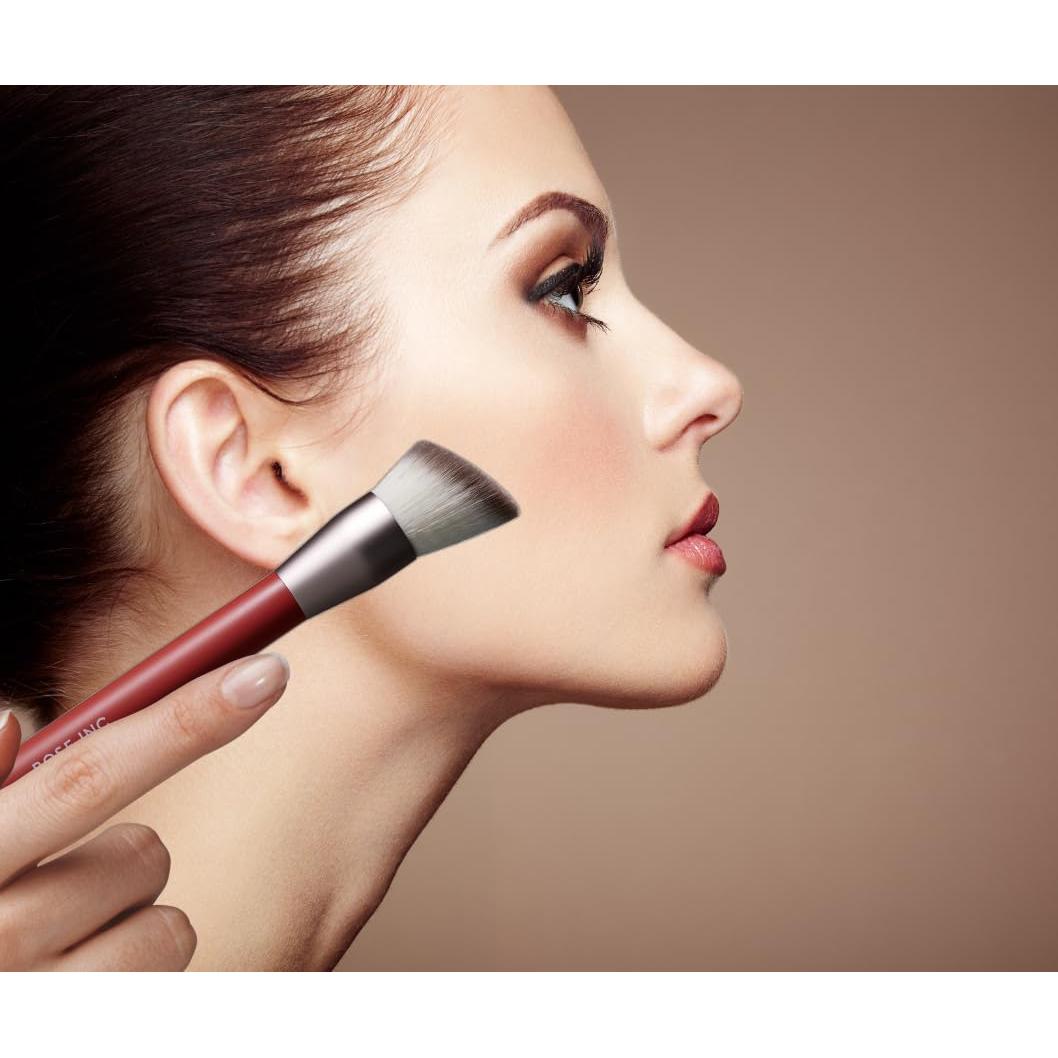 Brocha de Base Angulada Vegana Rose Inc - N° 3 para Maquillaje