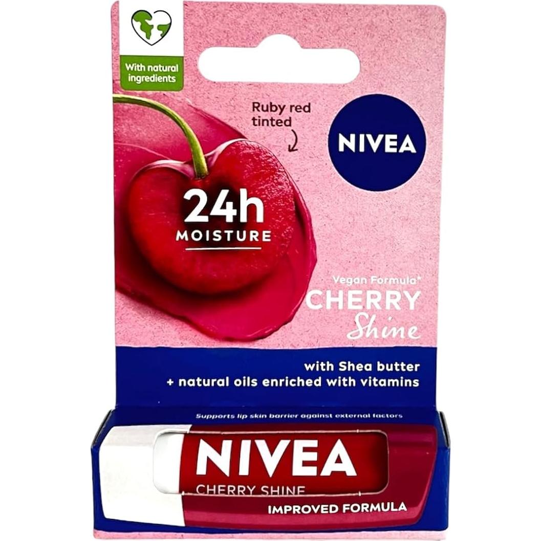 Bálsamo Labial Nivea Cherry Shine 4.8g - Hidratación Duradera