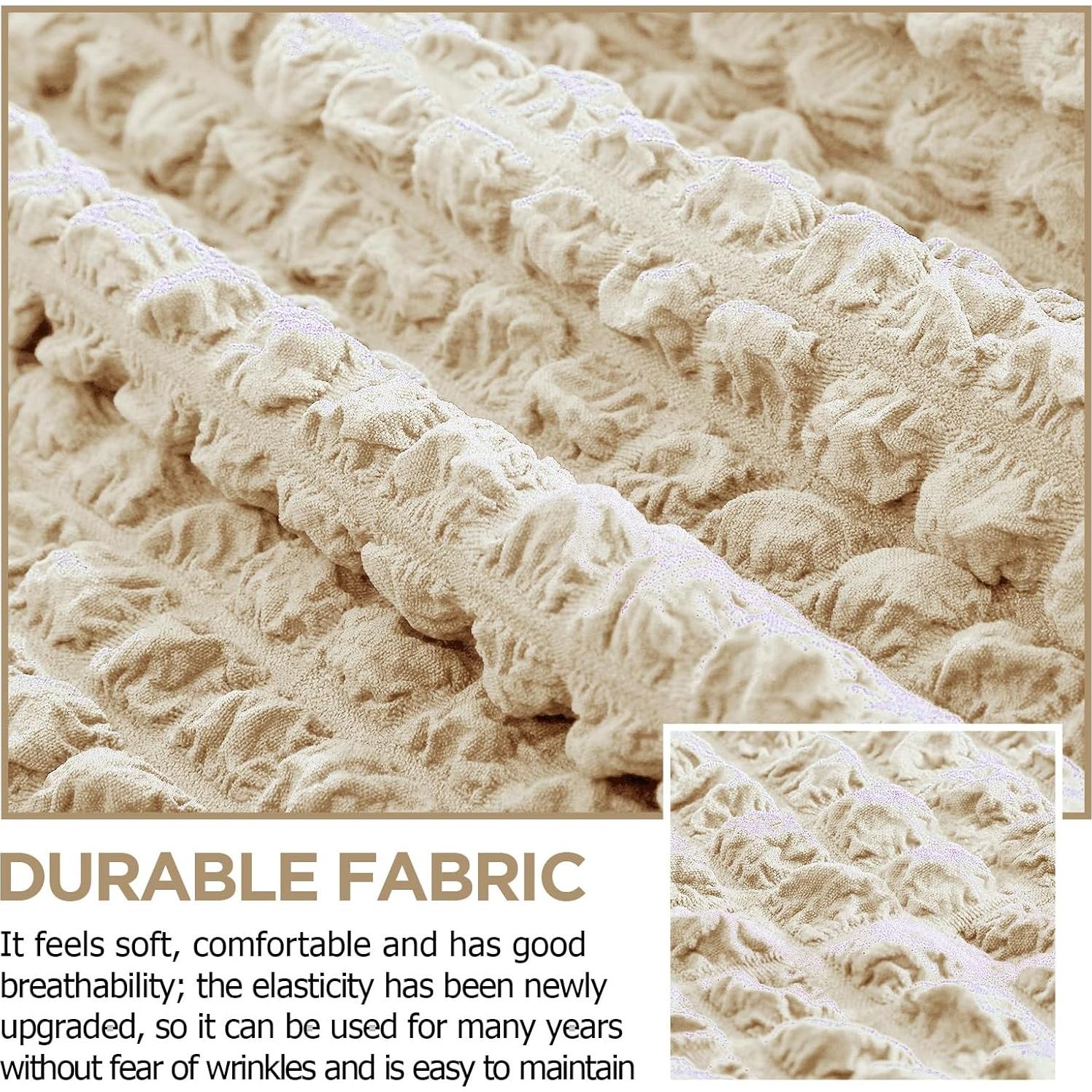 Juego de 2 Fundas de Sofá Elásticas Fanfanwin Beige 2 y 3 Asientos