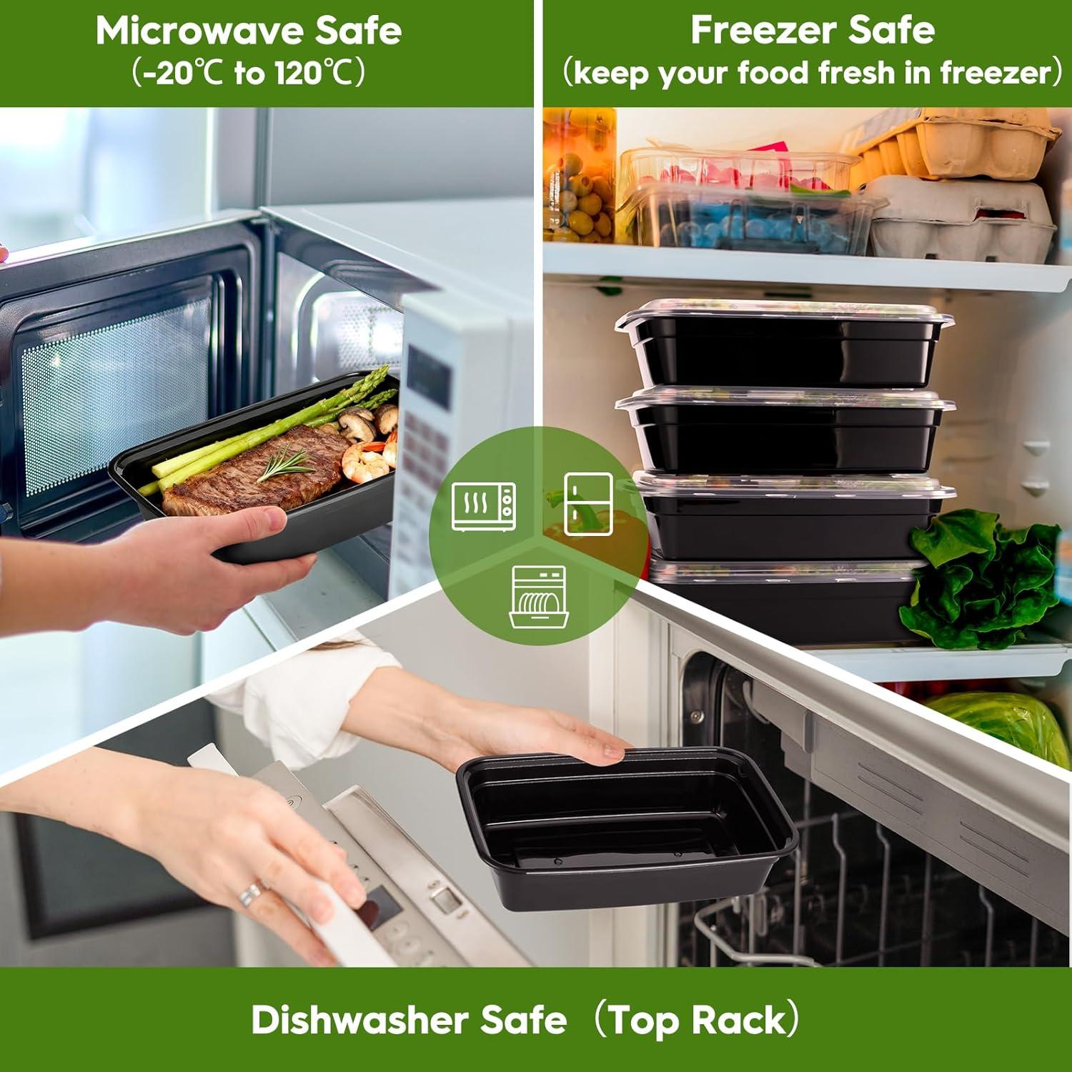 Contenedores de Comida Reutilizables Glotoch 32oz 50 Piezas