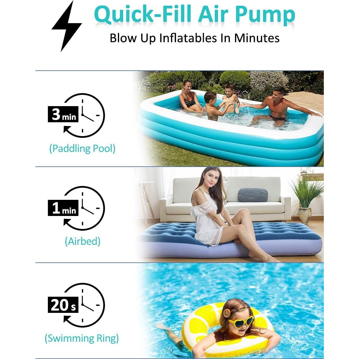 Bomba de Aire Eléctrica LIBERRWAY H-935 Recargable 390 LPM