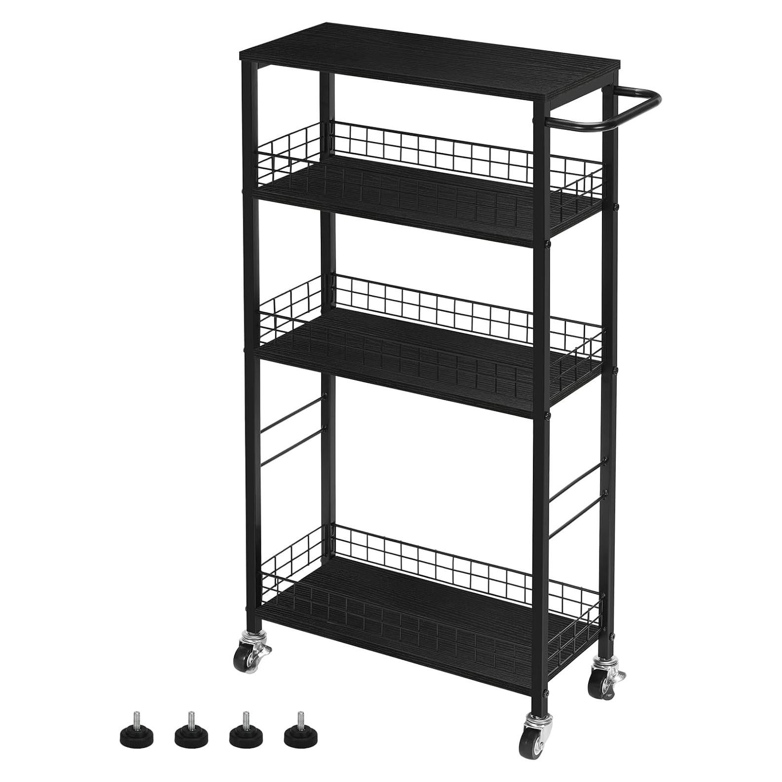 Carrito de Almacenamiento Estrecho YBING 4 Niveles Negro