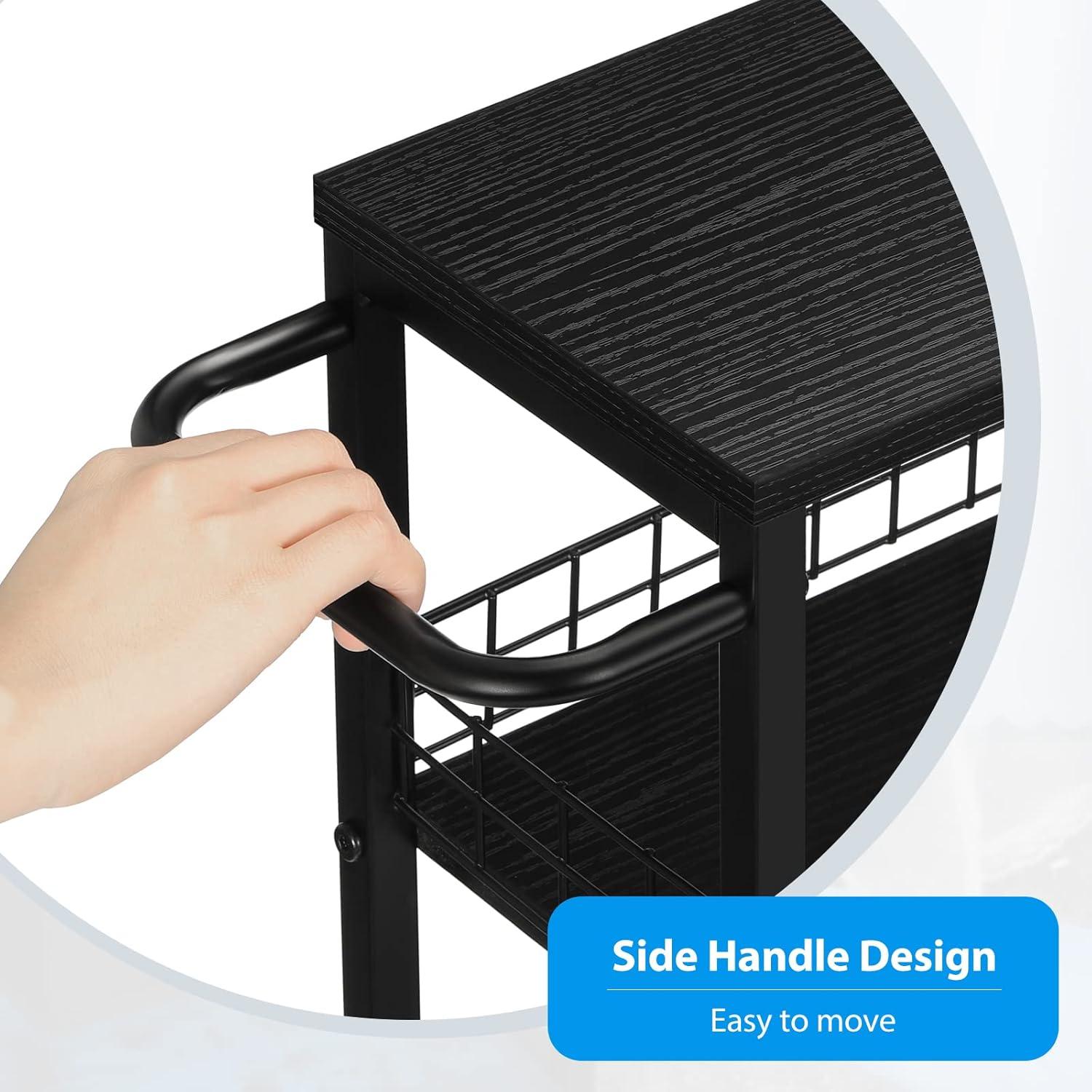 Carrito de Almacenamiento Estrecho YBING 4 Niveles Negro