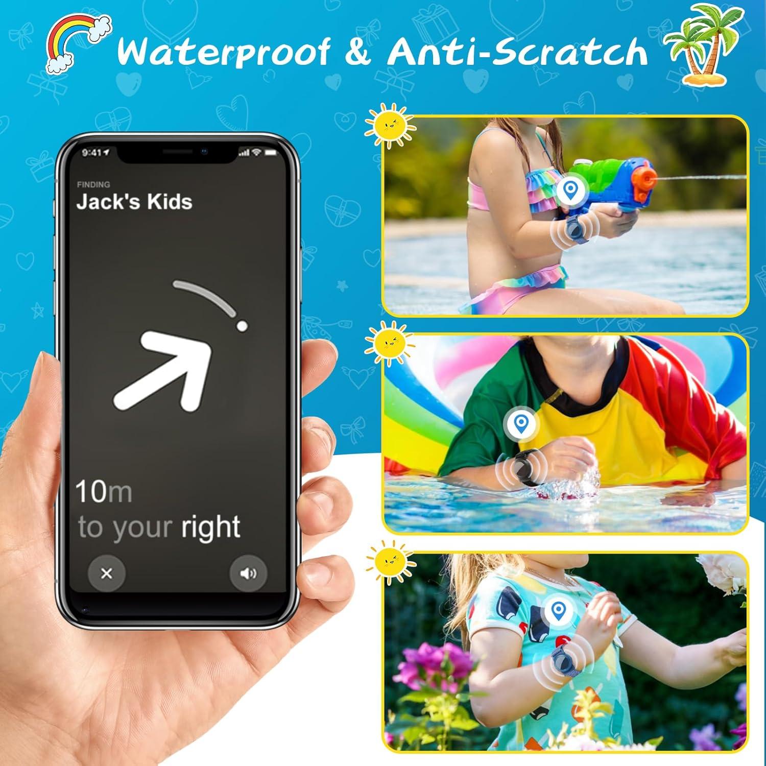 Pulsera a Prueba de Agua Ztobny para AirTag Niños - Negro y Azul