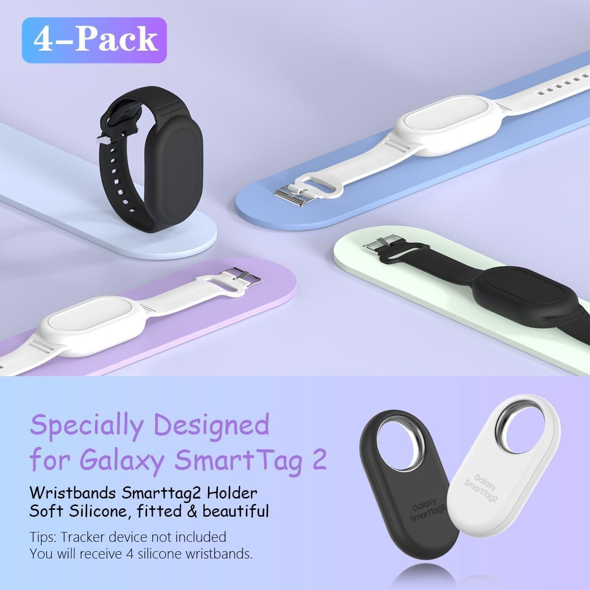 Funda Pulsera Silicona BIQIRE para Galaxy SmartTag 2 - 4 Pack