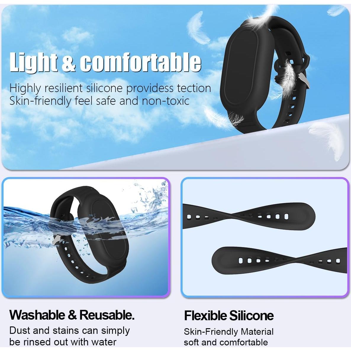 Funda Pulsera Silicona BIQIRE para Galaxy SmartTag 2 - 4 Pack