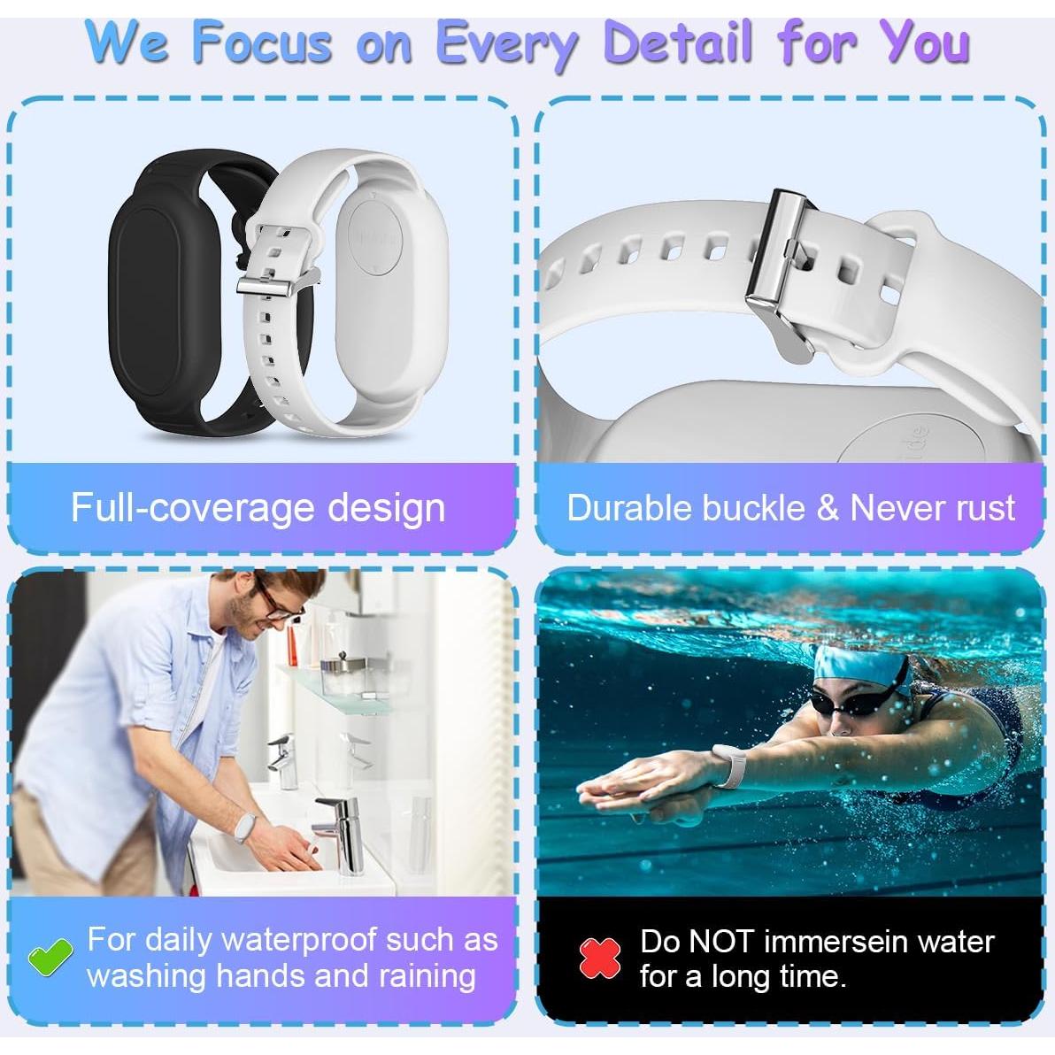 Funda Pulsera Silicona BIQIRE para Galaxy SmartTag 2 - 4 Pack