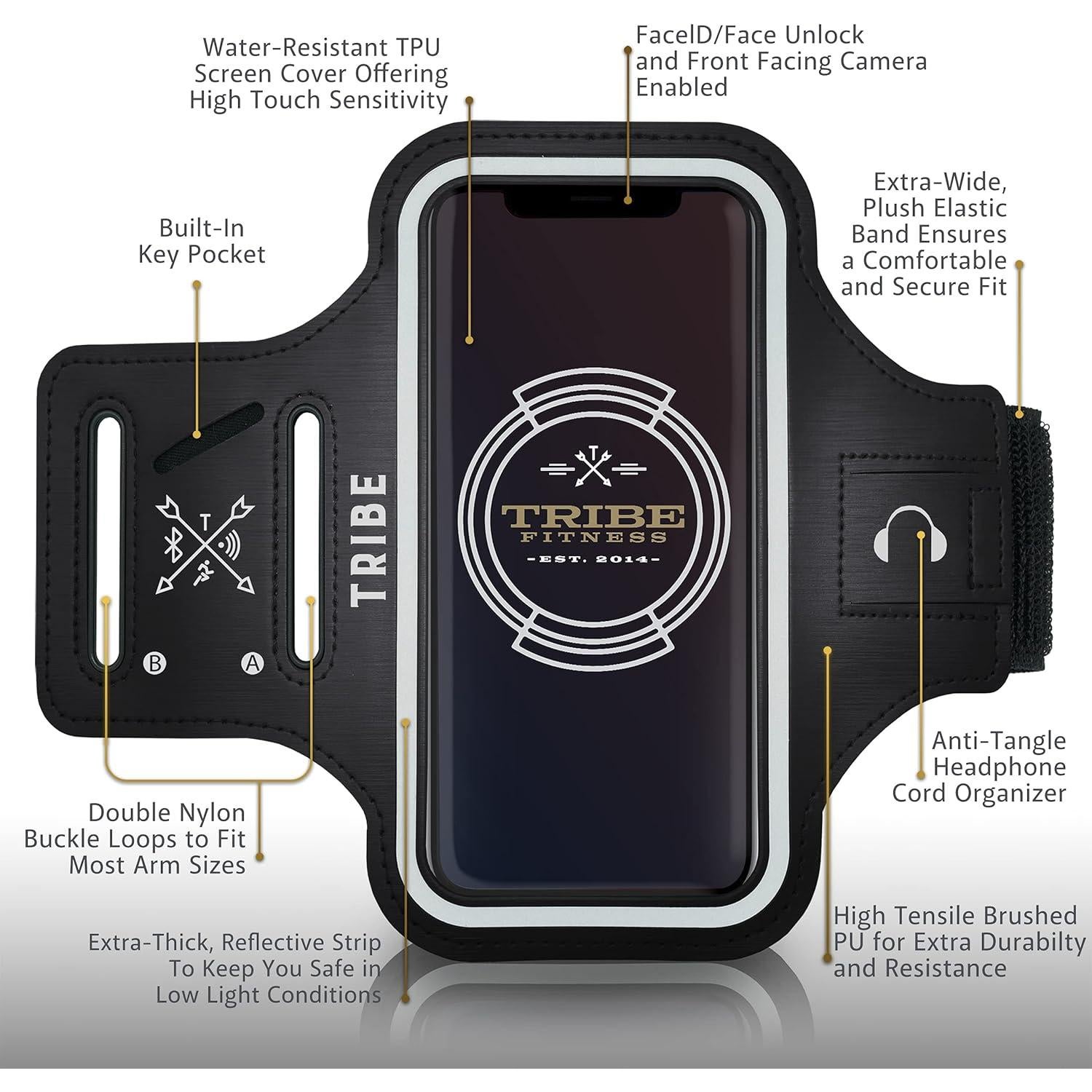 Funda deportiva TRIBE para iPhone y Galaxy con soporte