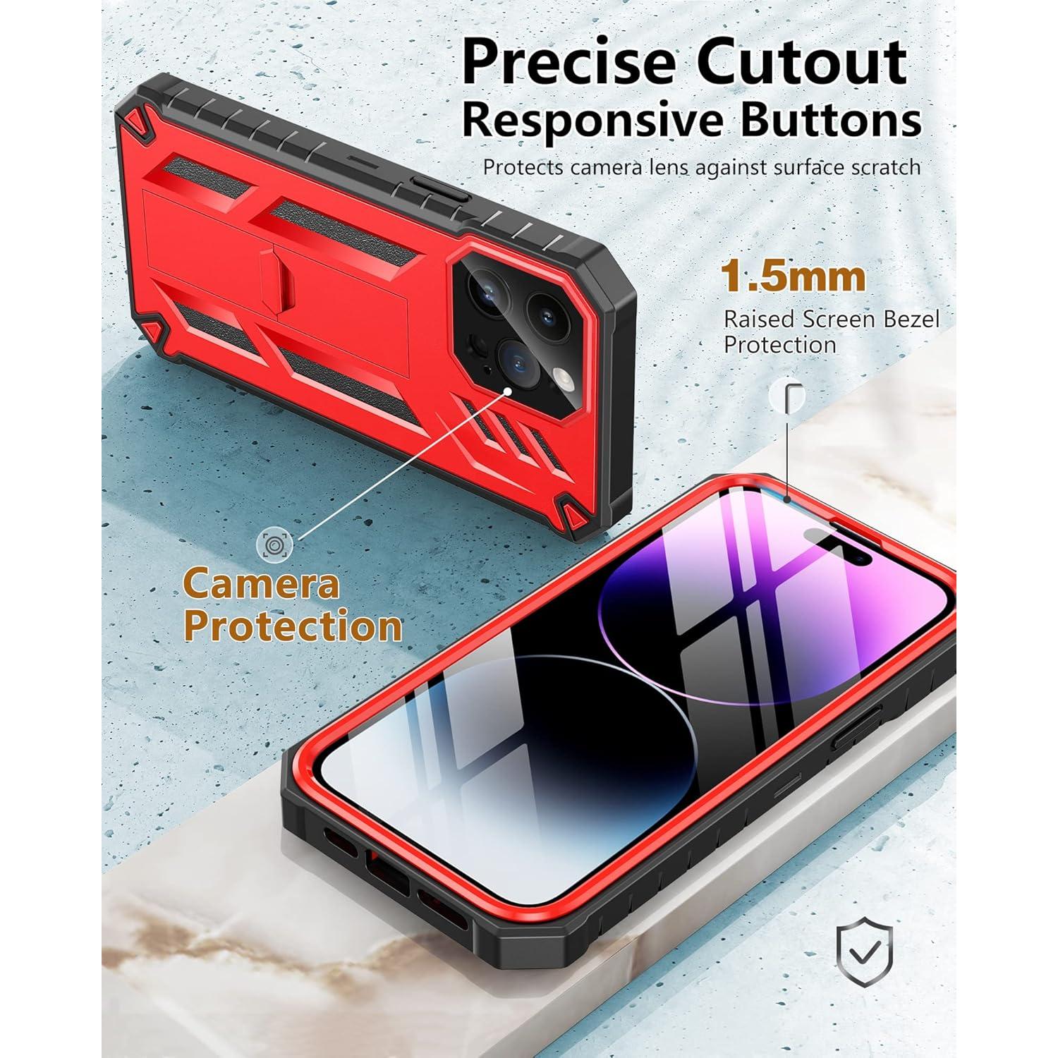 Funda FNTCASE para iPhone 14 Pro Max Resistente con Soporte