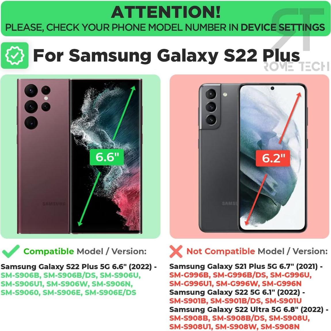 Funda para Samsung Galaxy S22+ Rome Tech con clip - Negro