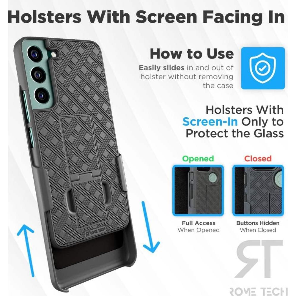 Funda para Samsung Galaxy S22+ Rome Tech con clip - Negro