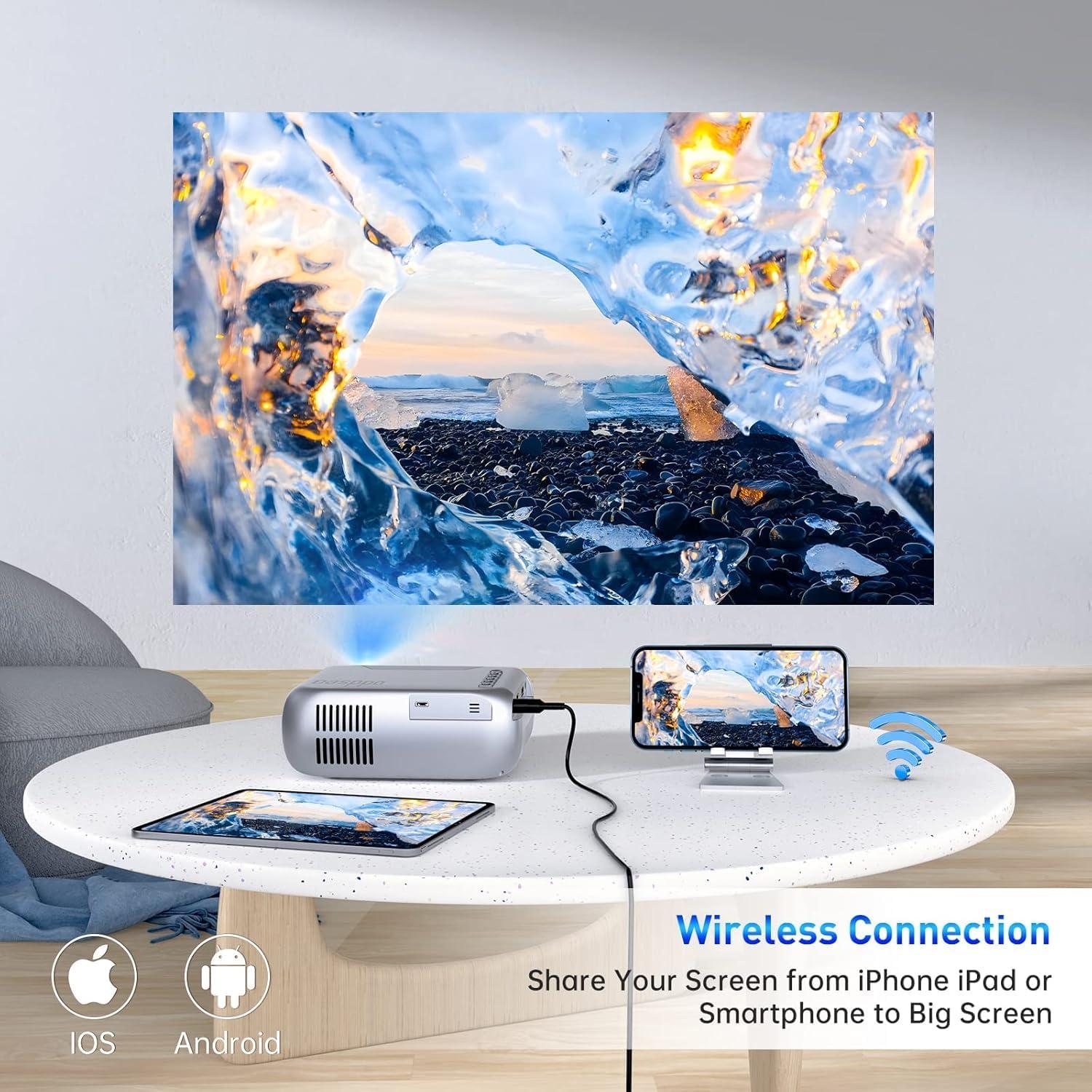 Mini proyector Pankaji 1080P WiFi portátil para iPhone