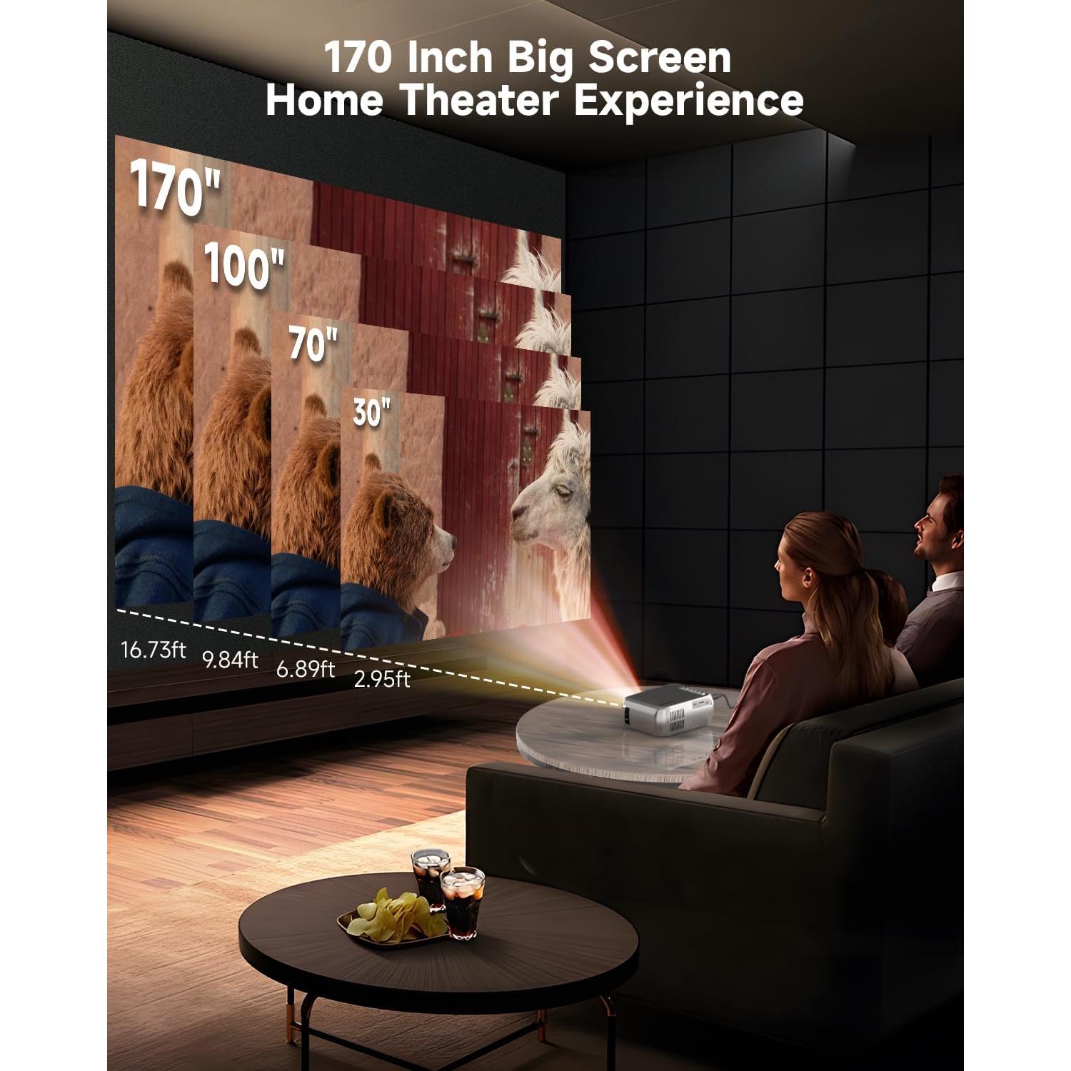 Mini proyector Pankaji 1080P WiFi portátil para iPhone