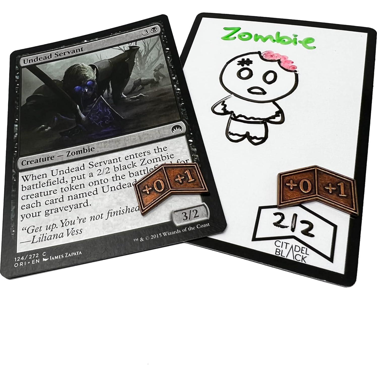 Conjunto 50 Fichas Borrables Citadel Black MTG Doble Cara